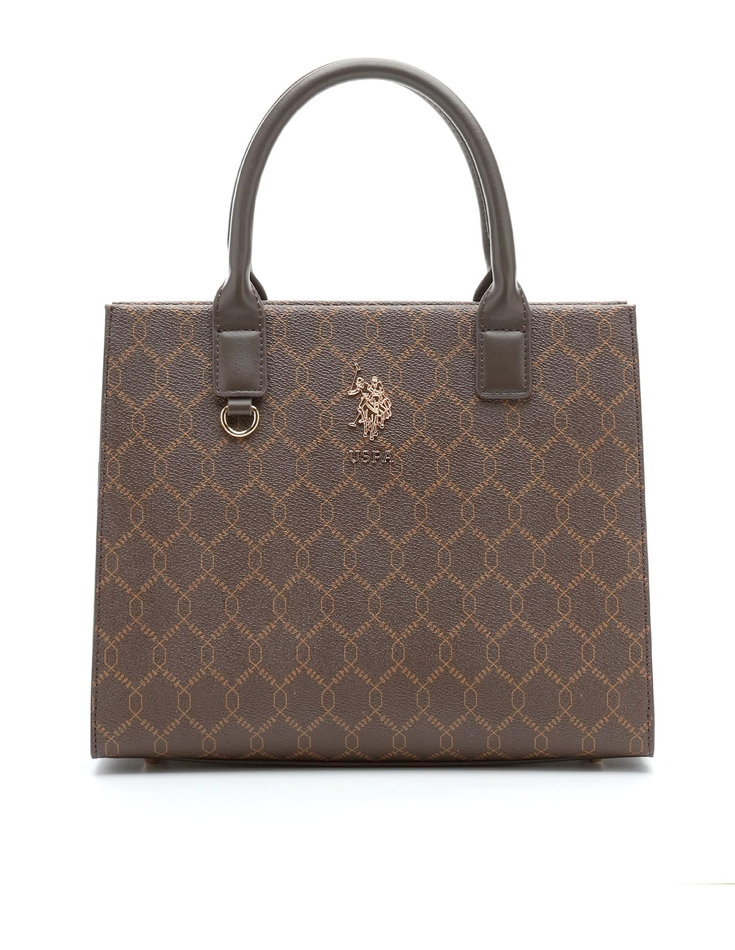 Scarlet Monogram Tote Handbag Brown - U.S. POLO ASSN. | Large