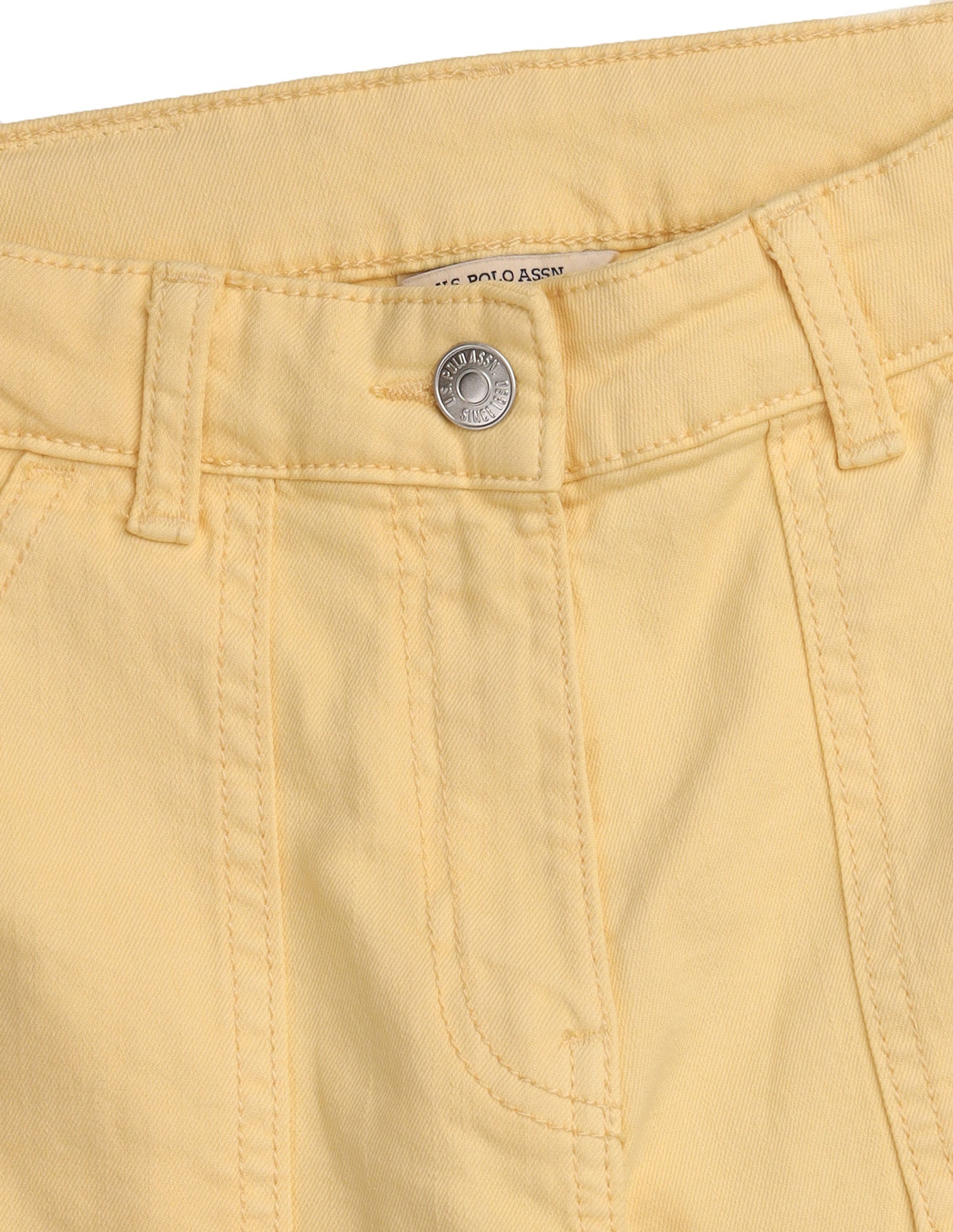 Girls Wide Leg Fit High Rise Jeans Cream - U.S. POLO ASSN. | Large