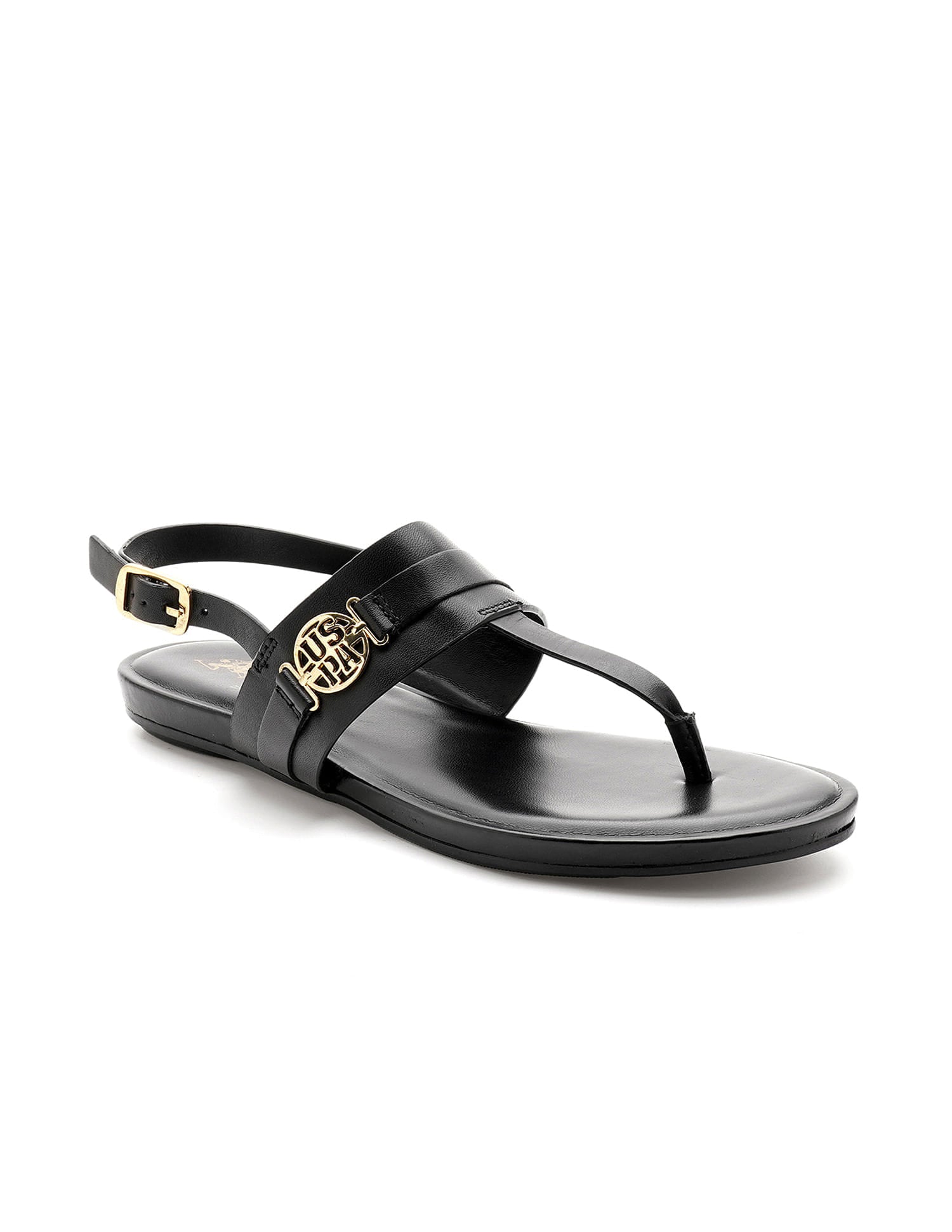 Women Ivy Solid Flats Black - U.S. Polo Assn. India | Large