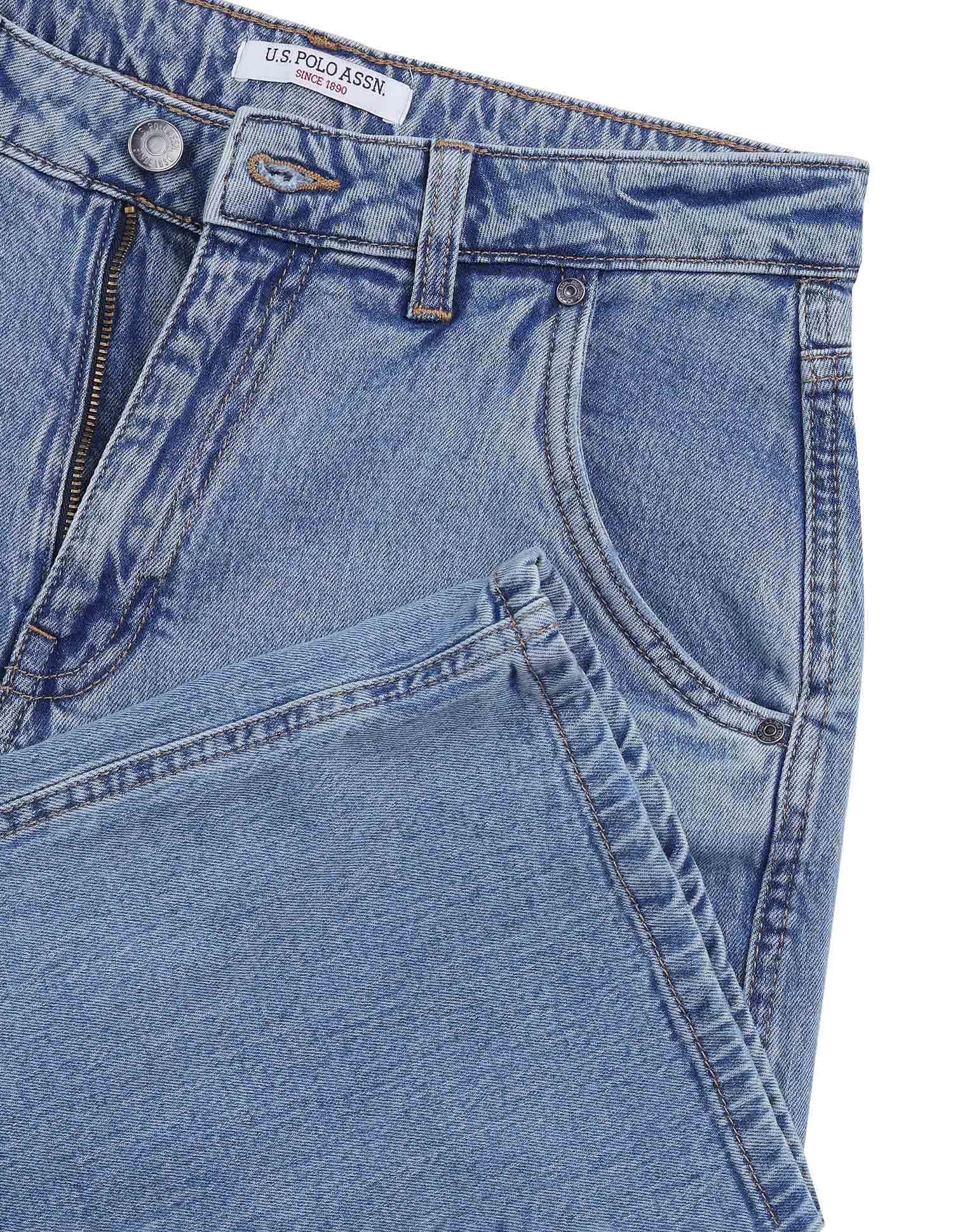 High Rise Baggy Fit Jeans Light Blue - U.S. POLO ASSN. | Large