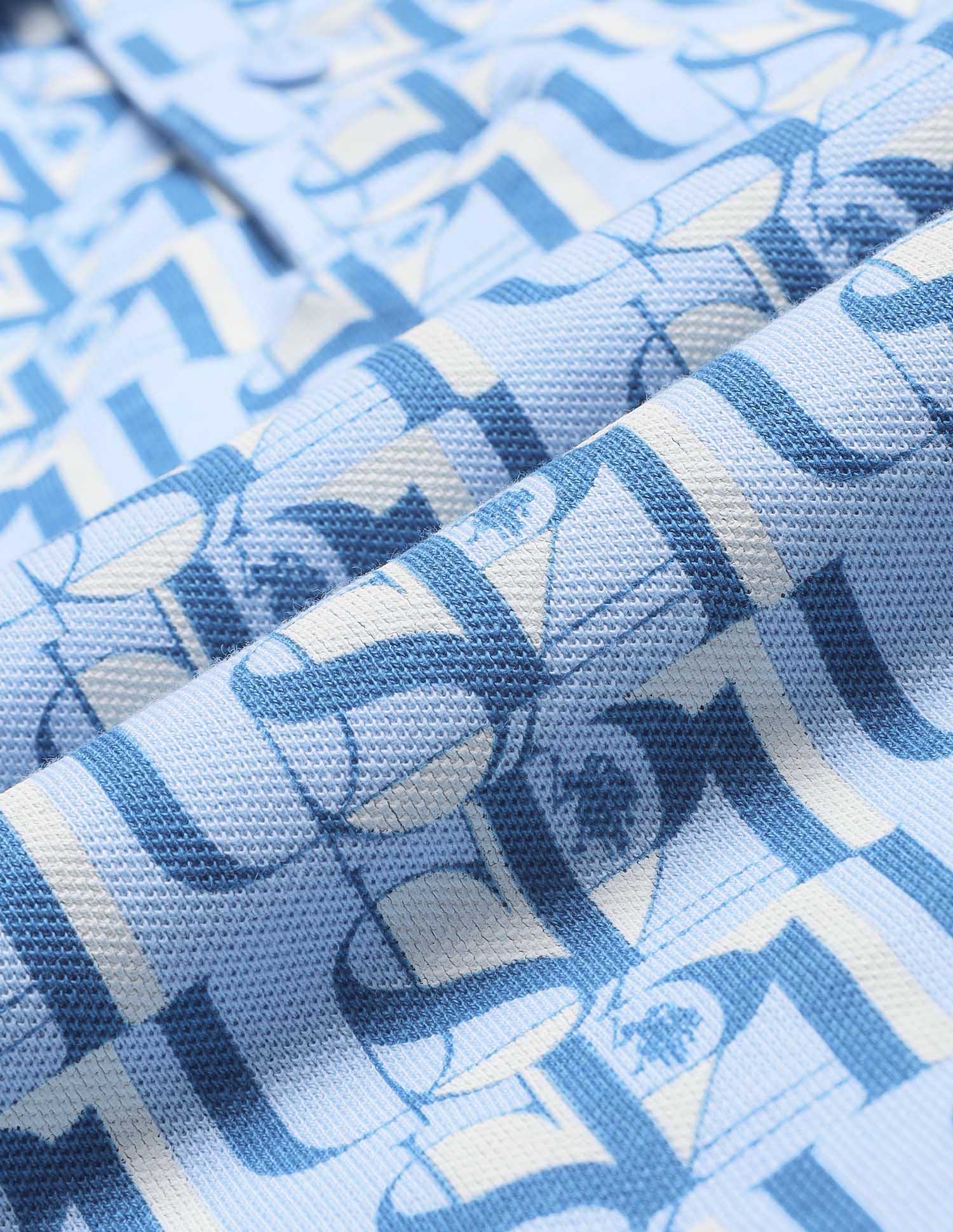 Boys All Over Printed Regular Fit Polo Shirt Blue - U.S. POLO ASSN. | Large