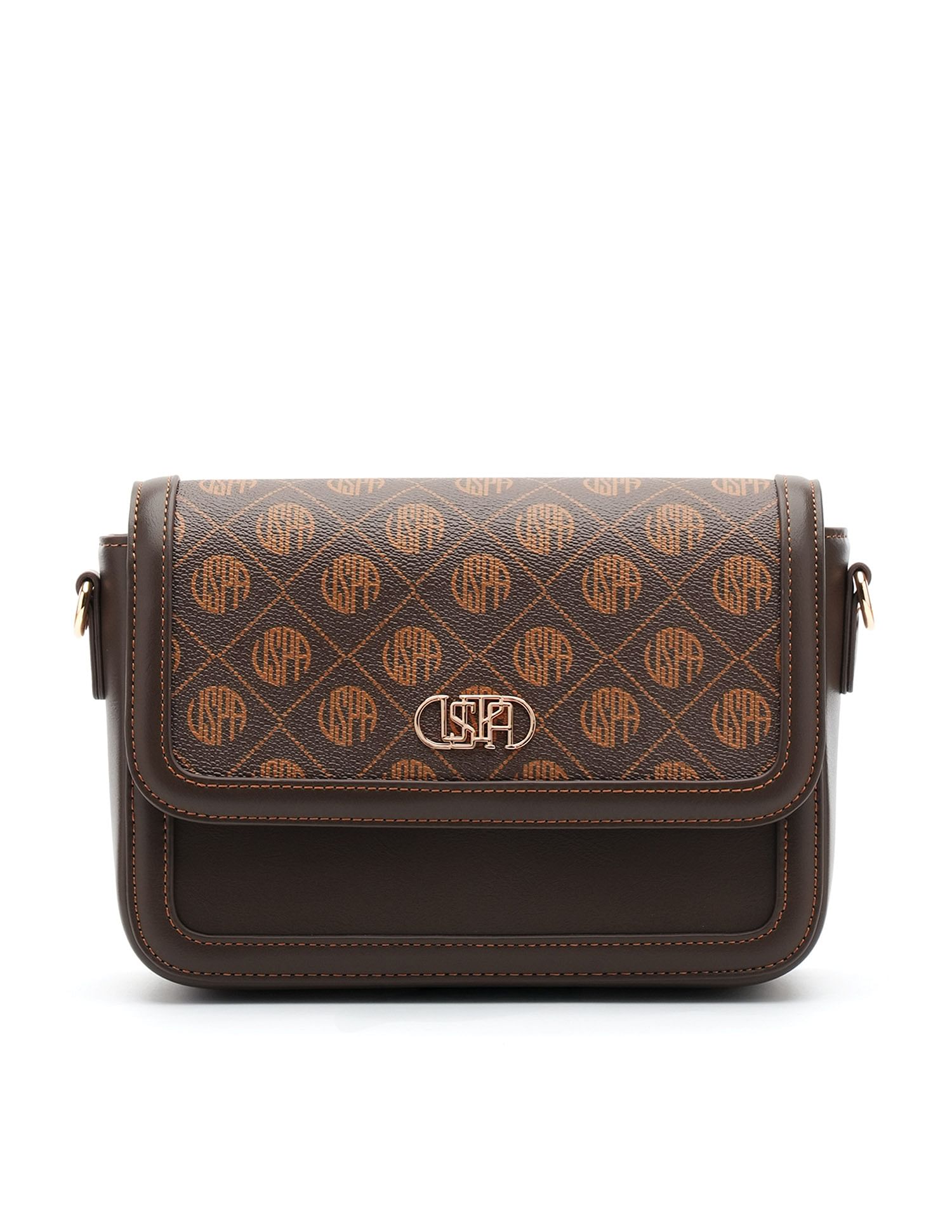 Agatha Monogram Cross Body Bag Brown - U.S. Polo Assn. India | Large