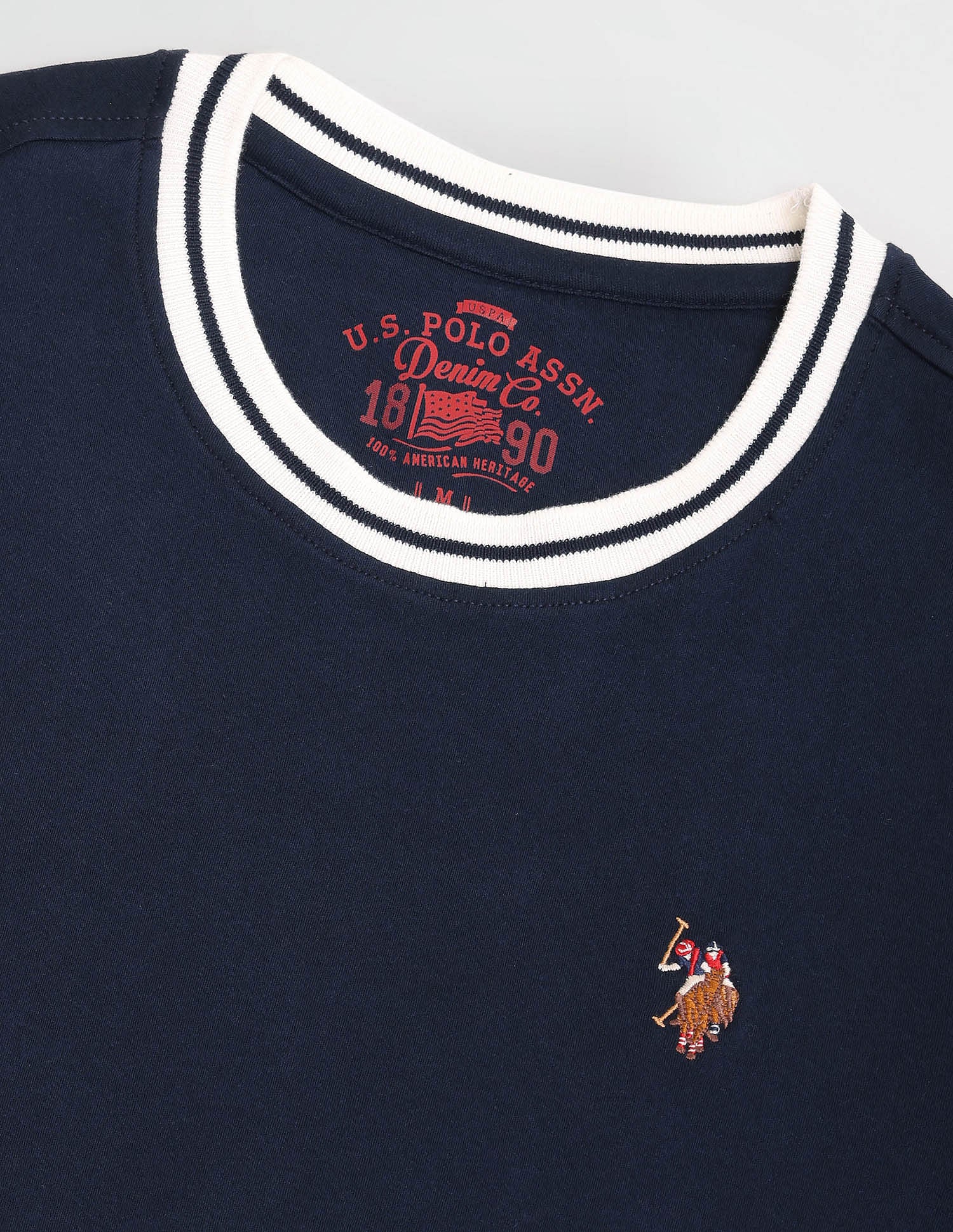 Crew Neck Solid T-Shirt Navy - U.S. Polo Assn. India | Large