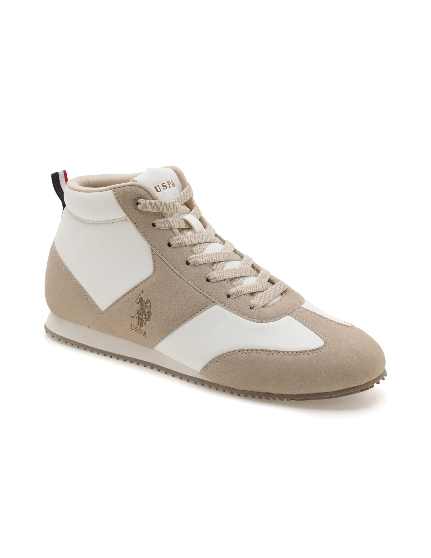 Men Rano Suede Colourblocked Sneakers Beige - U.S. Polo Assn. India | Large
