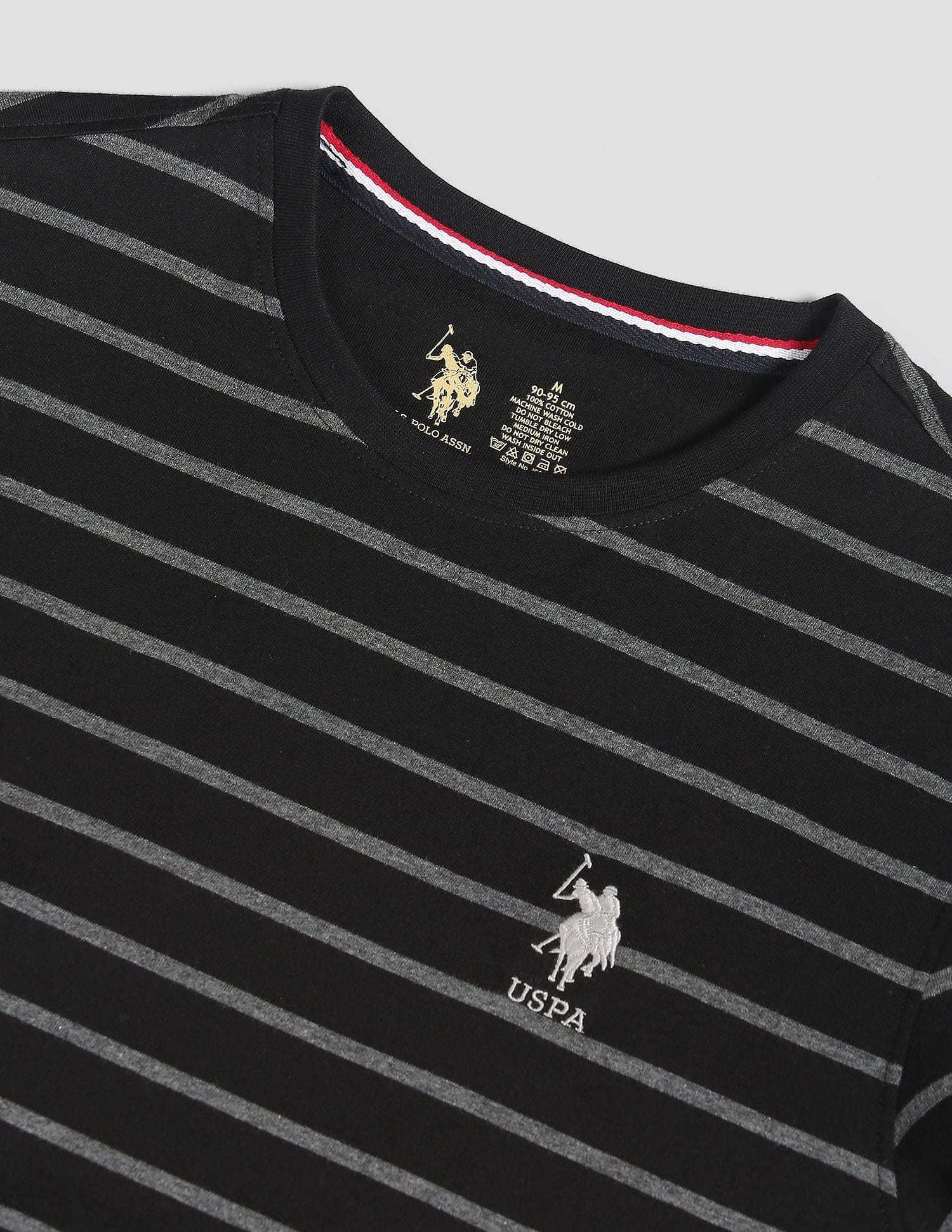 Crew Neck Stripe I689 Lounge T-Shirt - Pack Of 1 Black Anthra Melange - U.S. POLO ASSN. | Large