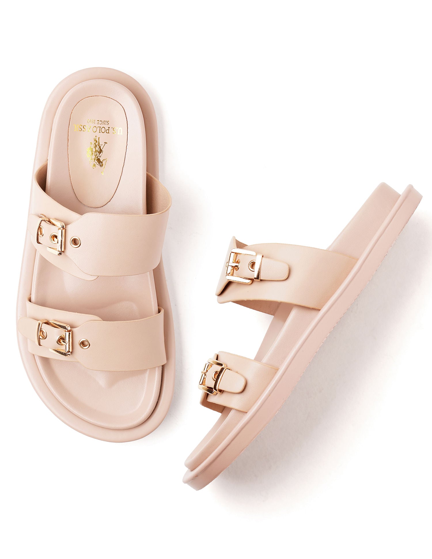 Open Toe Buckle Detail Danila Sandals Nude - U.S. POLO ASSN. | Large