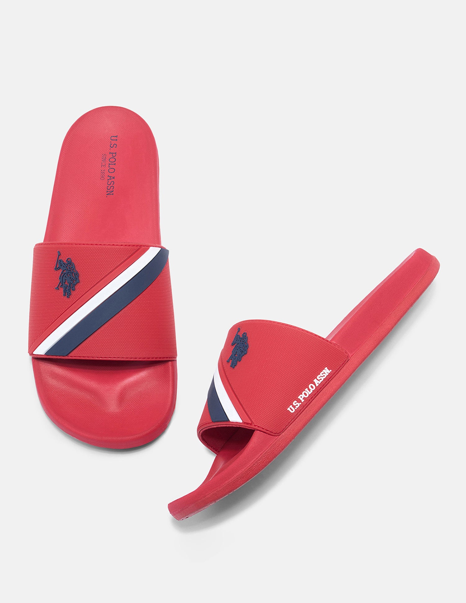 Striped Trevan Sliders Red - U.S. Polo Assn. India | Large