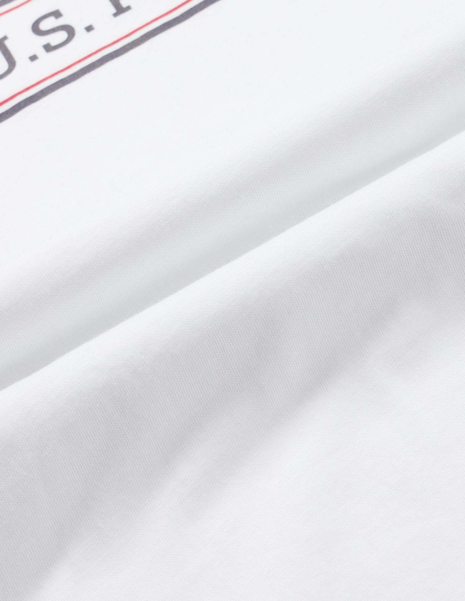 Slim Fit Brand Printed T-Shirt White - U.S. Polo Assn. India | Large