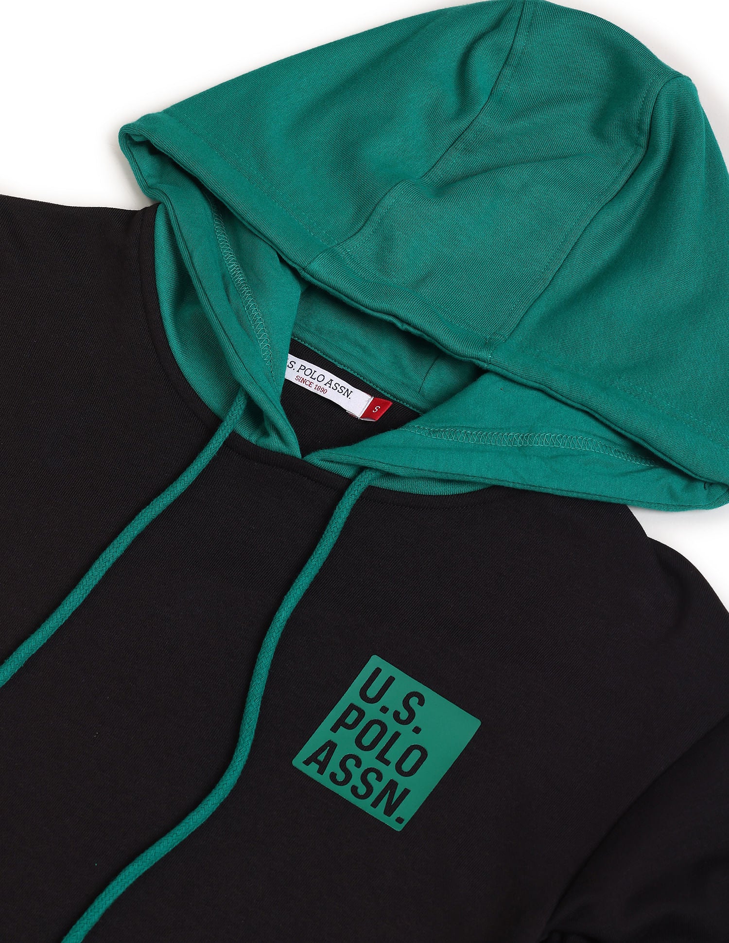 Colour Block Hooded Sweatshirt Black - U.S. Polo Assn. India | Large