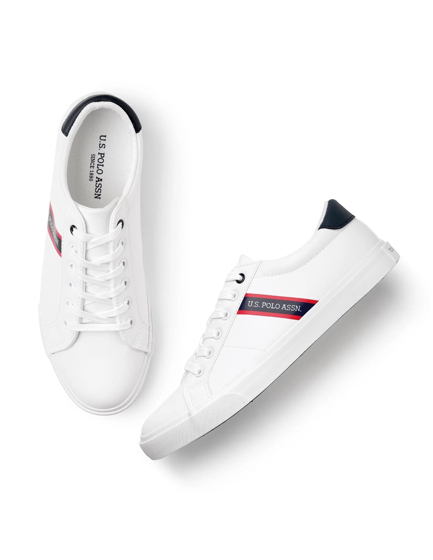 Men Round Toe Lace Up Gaiman 2.0 Sneakers Off White - U.S. Polo Assn. India | Large