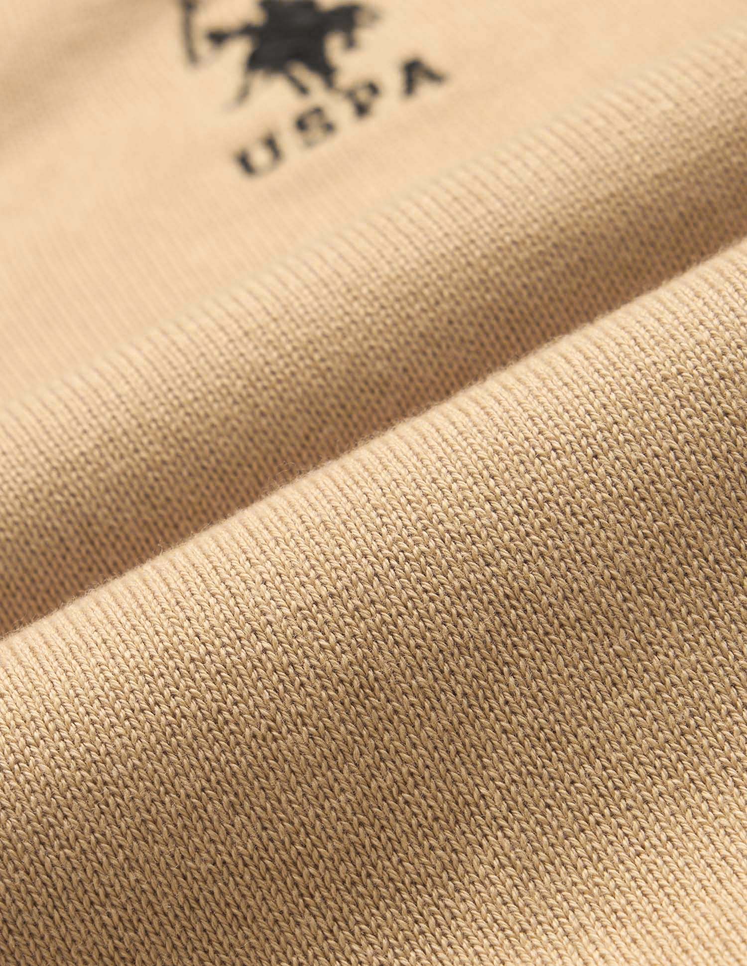 Relaxed Fit Solid Sweater Beige - U.S. POLO ASSN. | Large