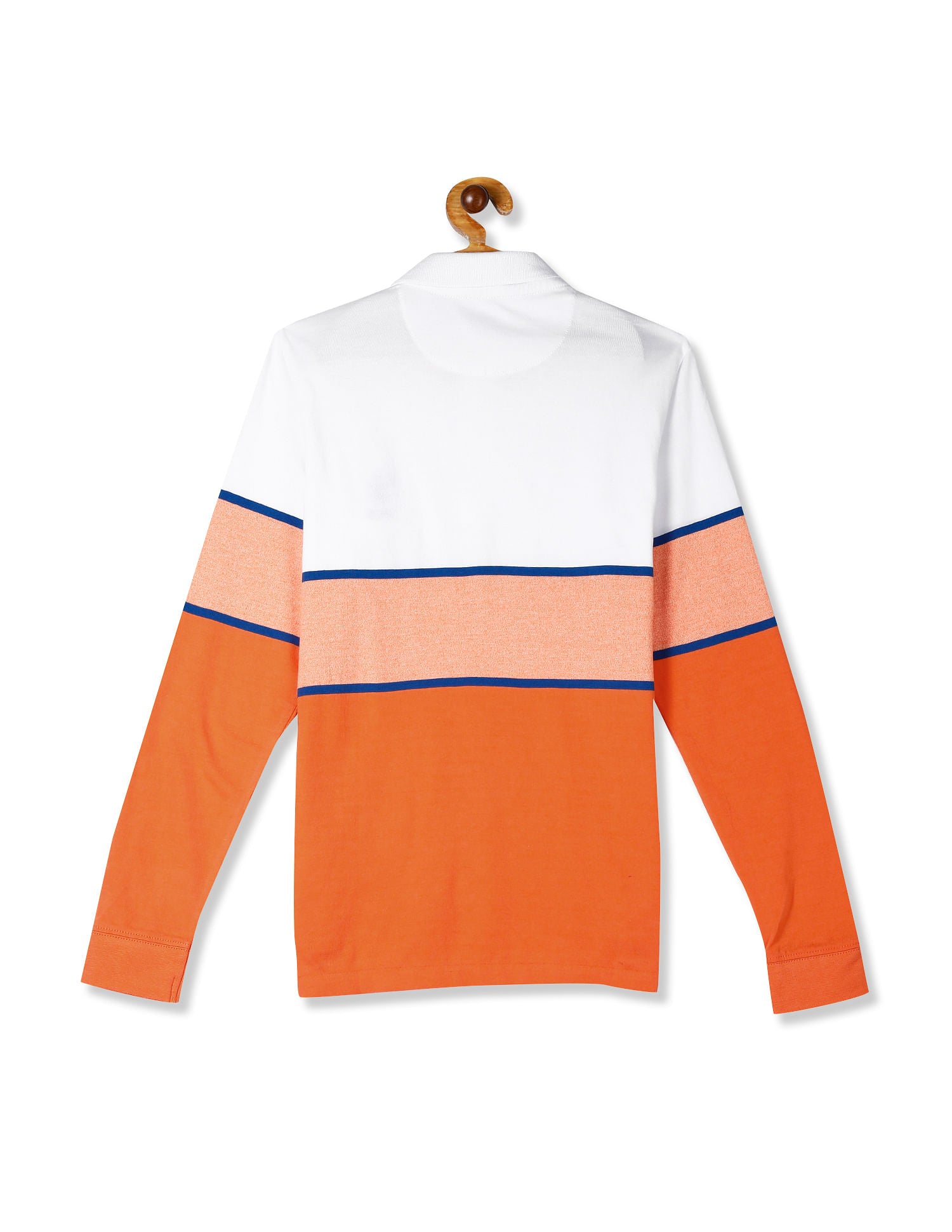 White And Orange Boys Colour Block Polo Shirt White and Orange - U.S. Polo Assn. India | Large