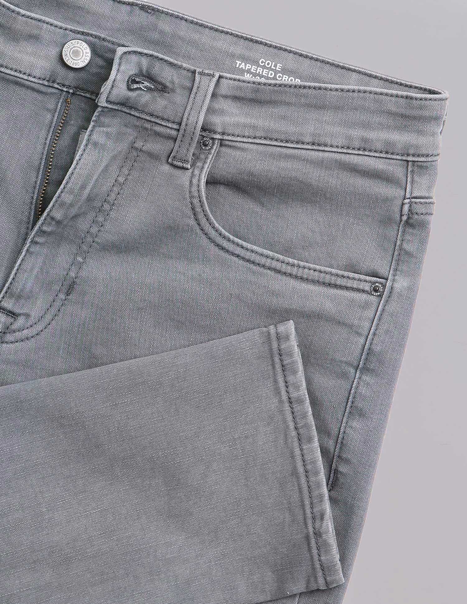 Cole Comfort Cropped Fit Grey Jeans Light Grey - U.S. Polo Assn. India | Large