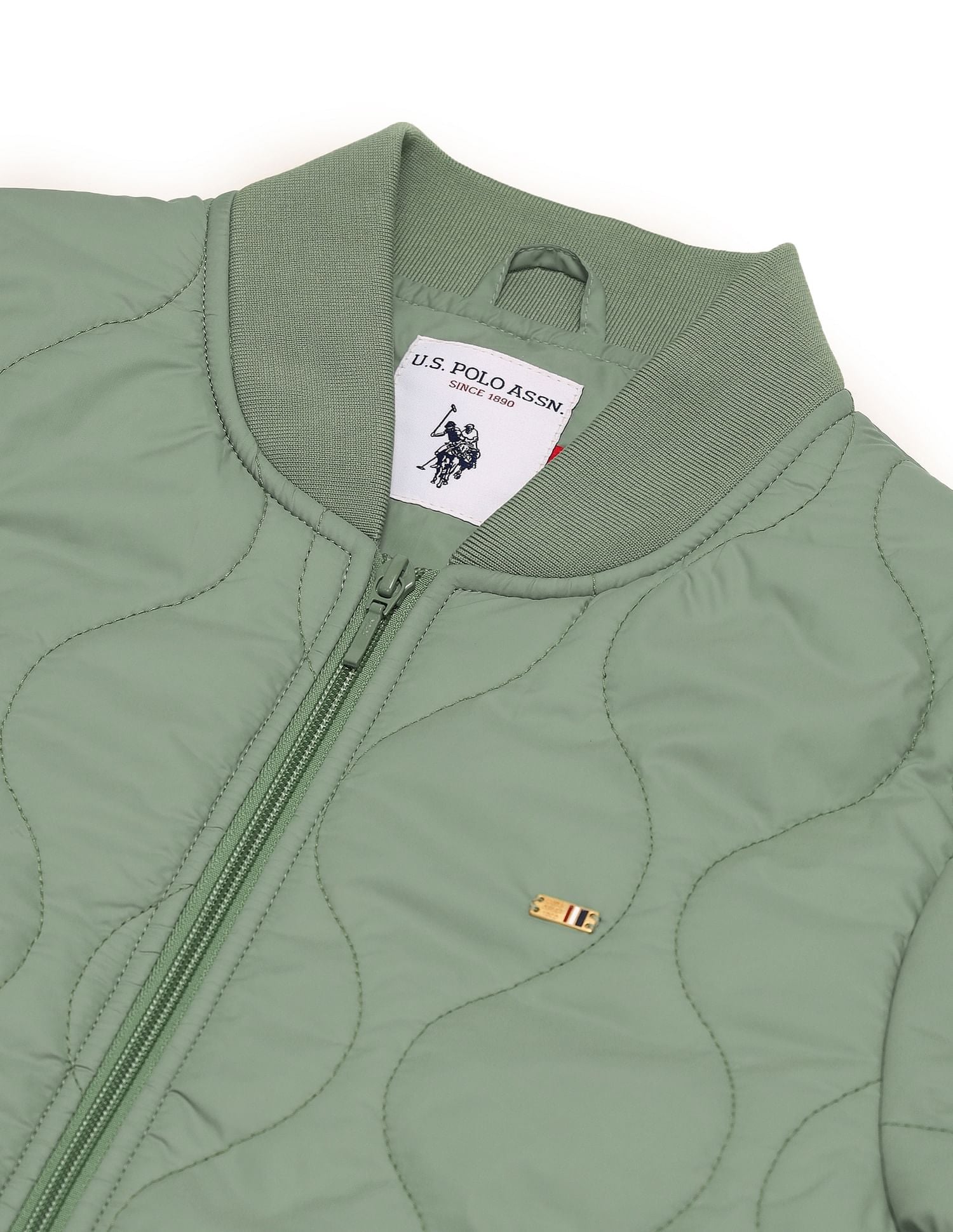 Stand Collar Quilted Jacket Mint - U.S. POLO ASSN. | Large