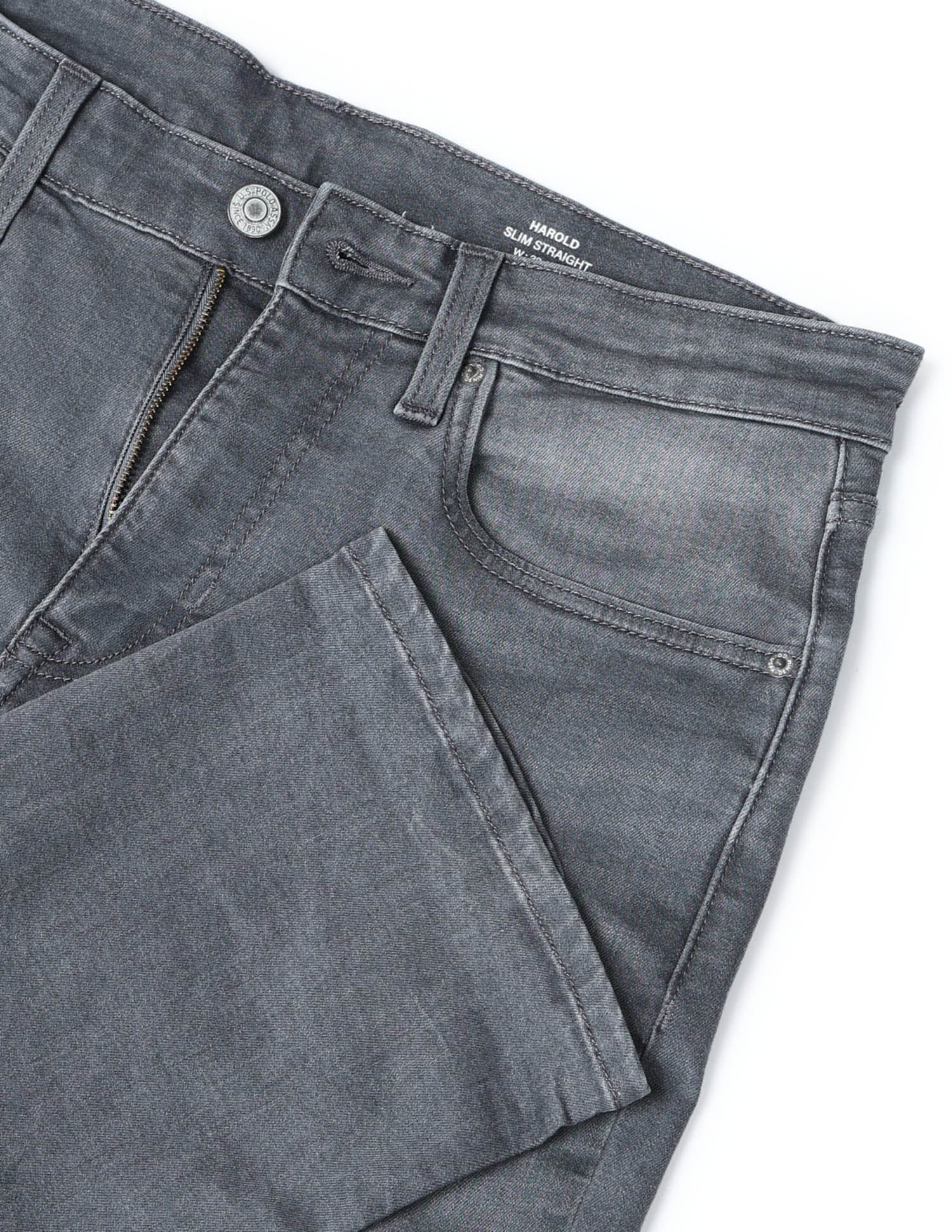 Harold Slim Straight Fit Whiskered Jeans Grey - U.S. POLO ASSN. | Large