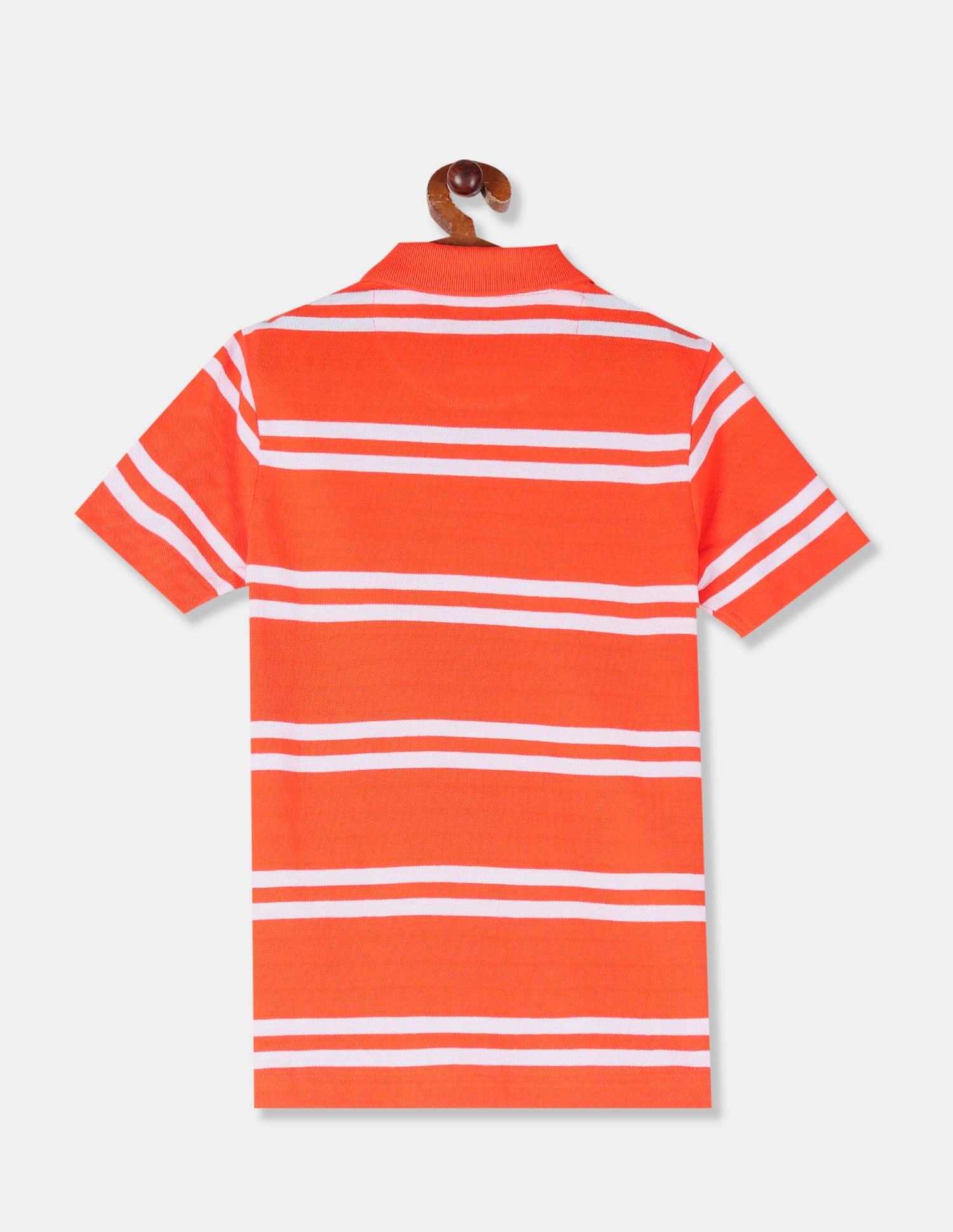 Boys Orange Striped Pique Polo Shirt Orange - U.S. Polo Assn. India | Large