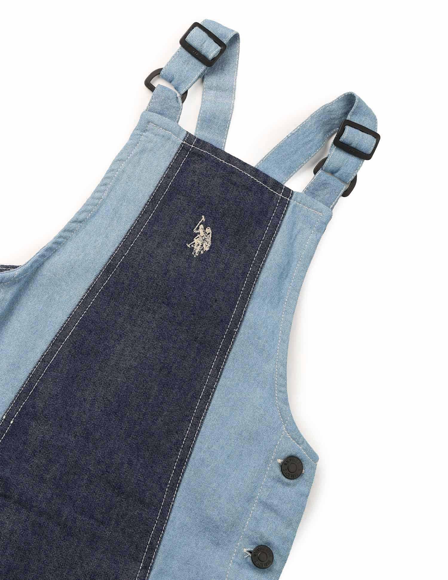 Girls Colorblock Dungree Dress Colorblock Dungree Dress Indigo - U.S. POLO ASSN. | Large