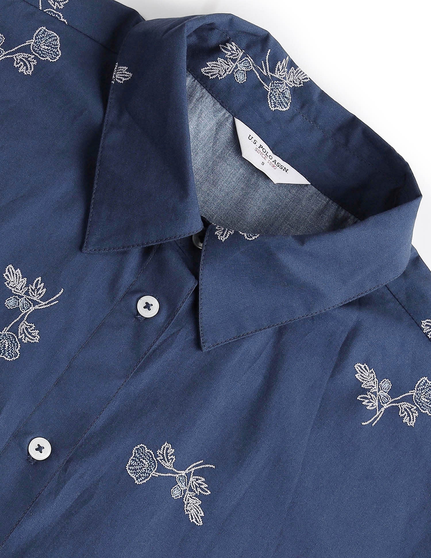 Pure Cotton Floral Shirt Blue - U.S. Polo Assn. India | Large