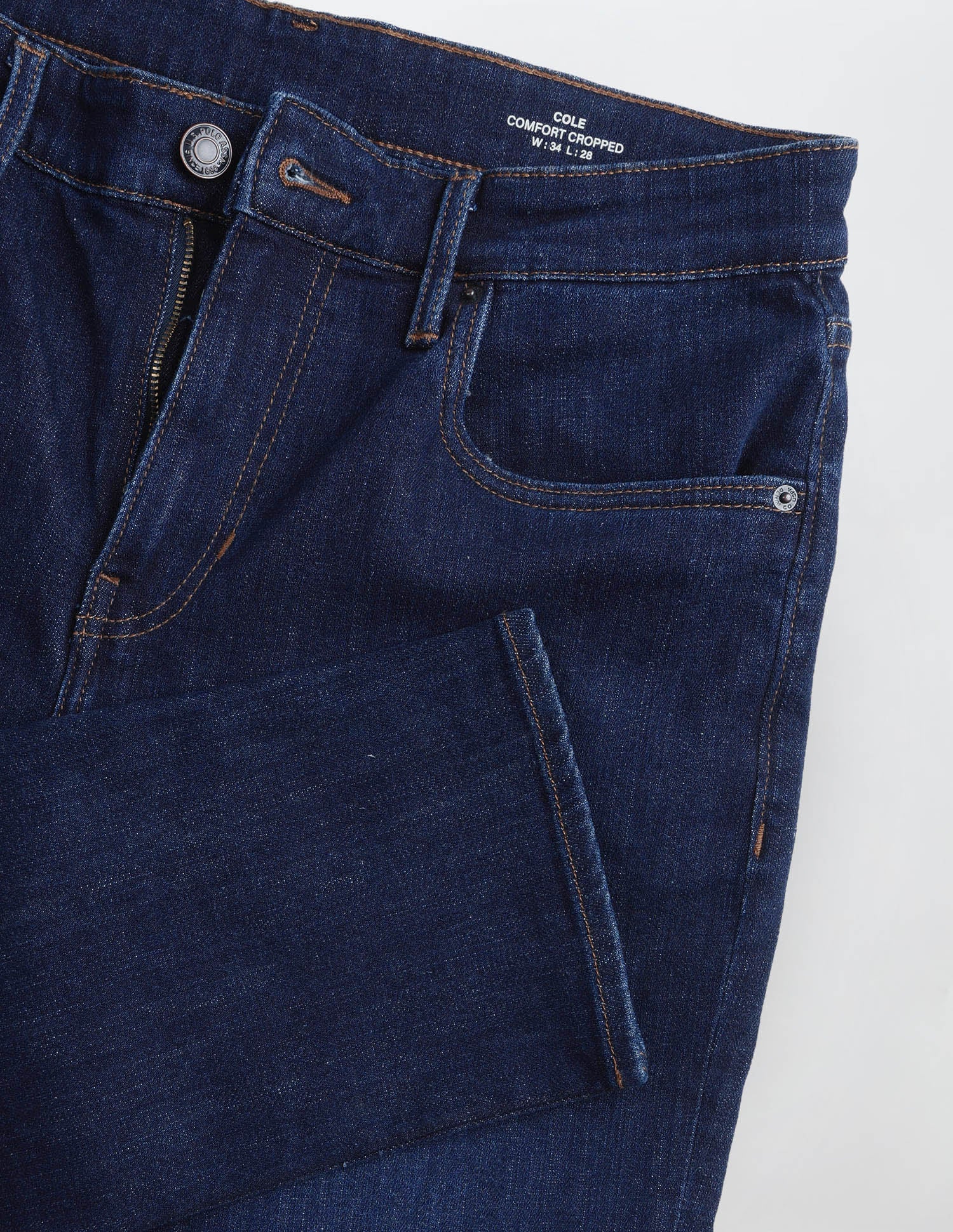 Cole Comfort Cropped Fit Blue Jeans Mid Blue - U.S. Polo Assn. India | Large