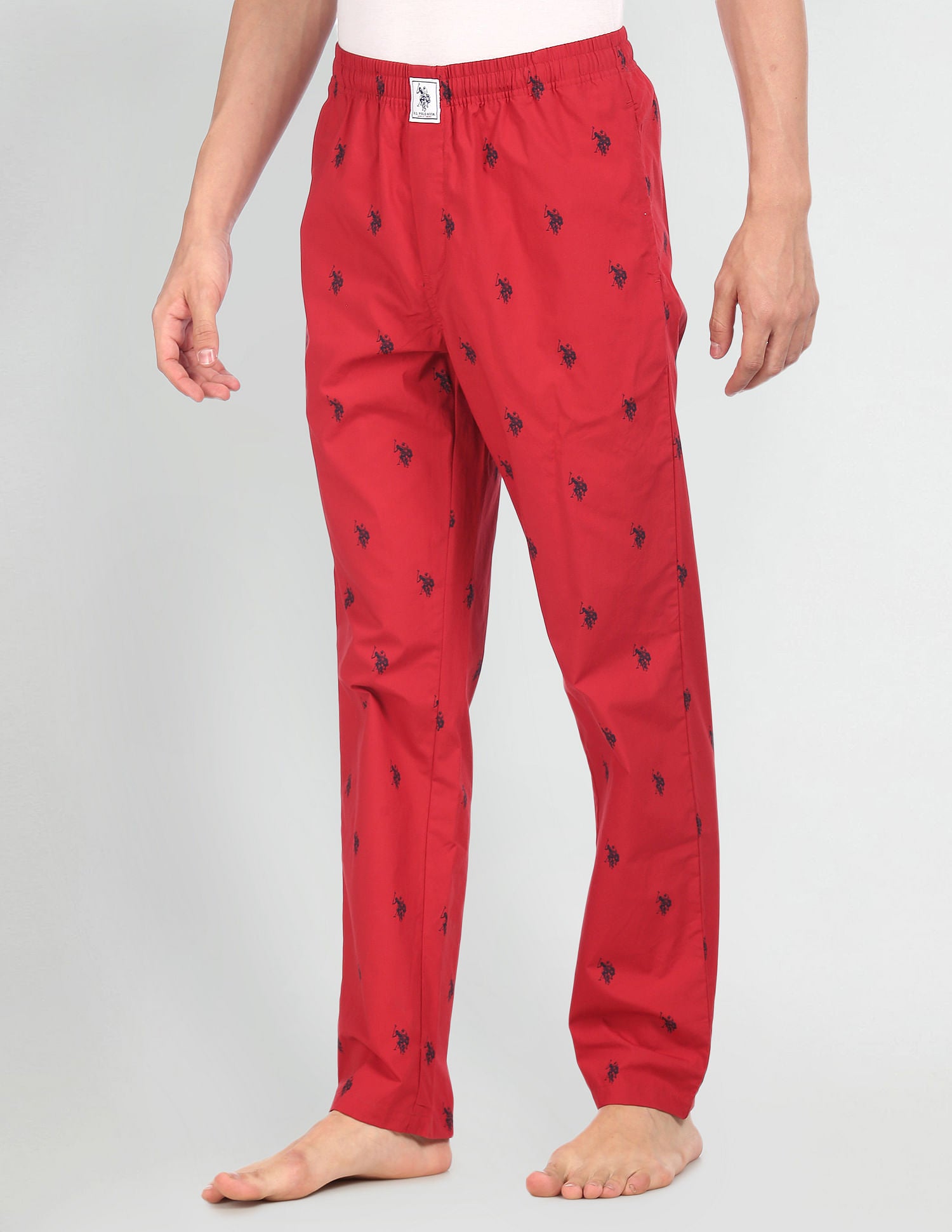 Signature Logo Print Cotton Lounge Pants - Pack Of 1 Red - U.S. POLO ASSN. | Large