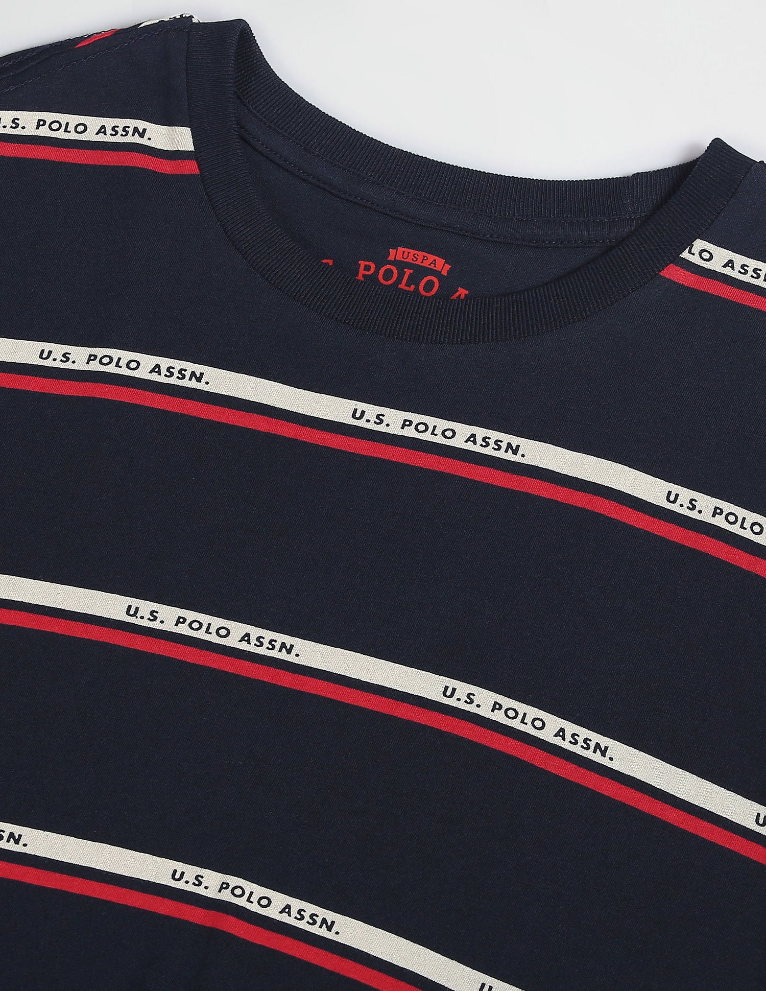 Horizontal Stripe Cotton T-Shirt Navy - U.S. Polo Assn. India | Large