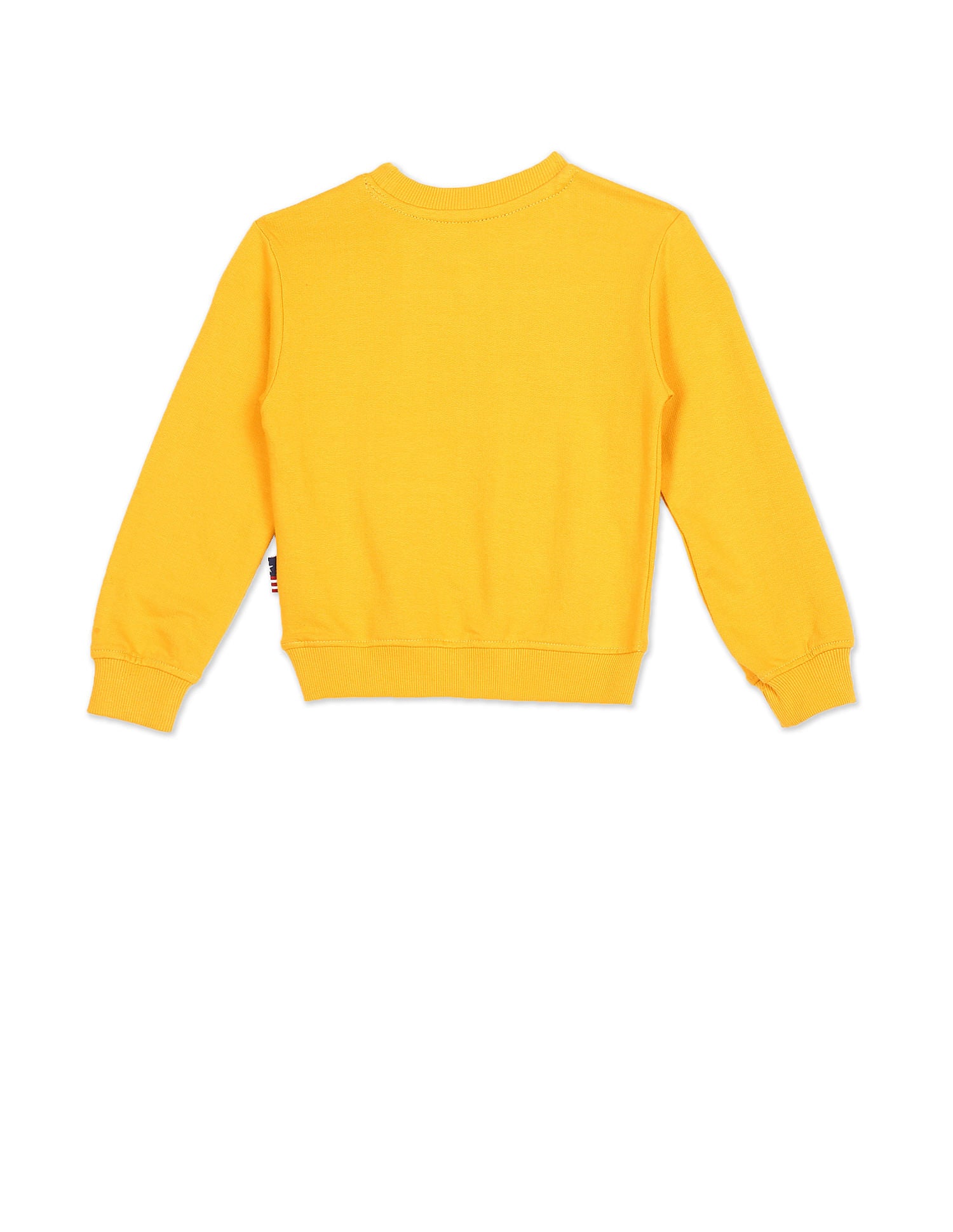 Crew Neck Brand Print Sweatshirt Yellow - U.S. POLO ASSN. | Large