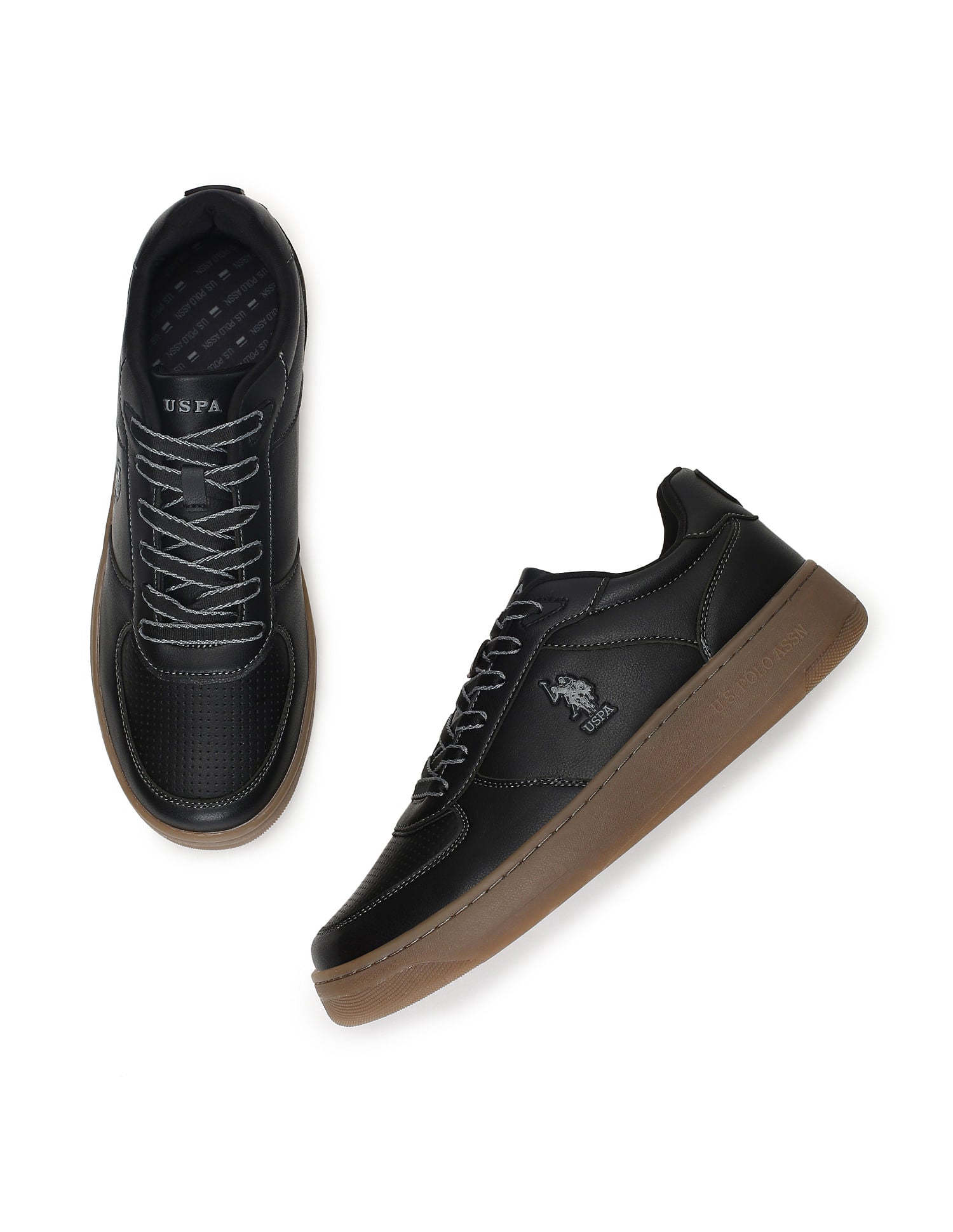 Men Kodiak Black Retro Court Sneakers Black - U.S. Polo Assn. India | Large