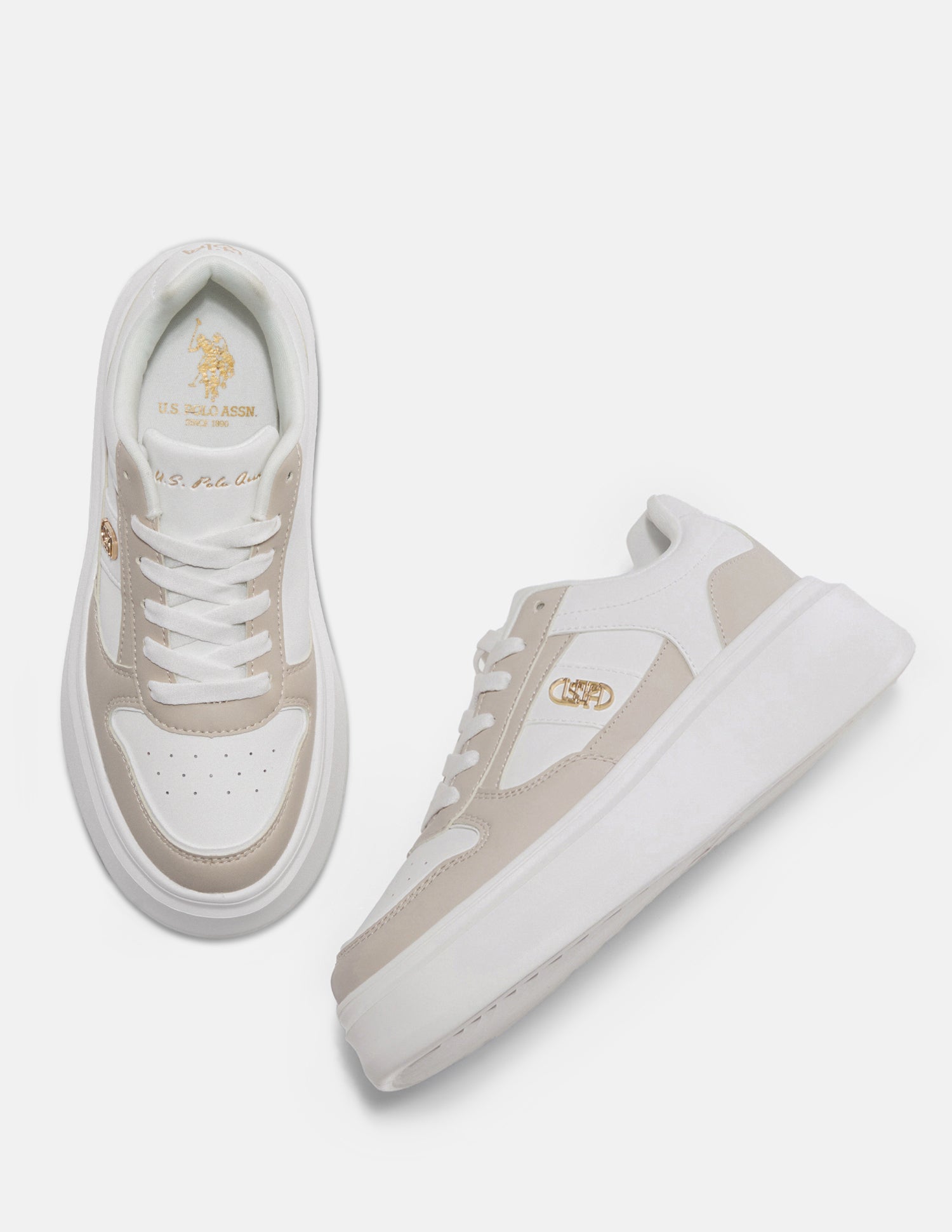Colour Blocked Keya Sneakers Beige - U.S. Polo Assn. India | Large