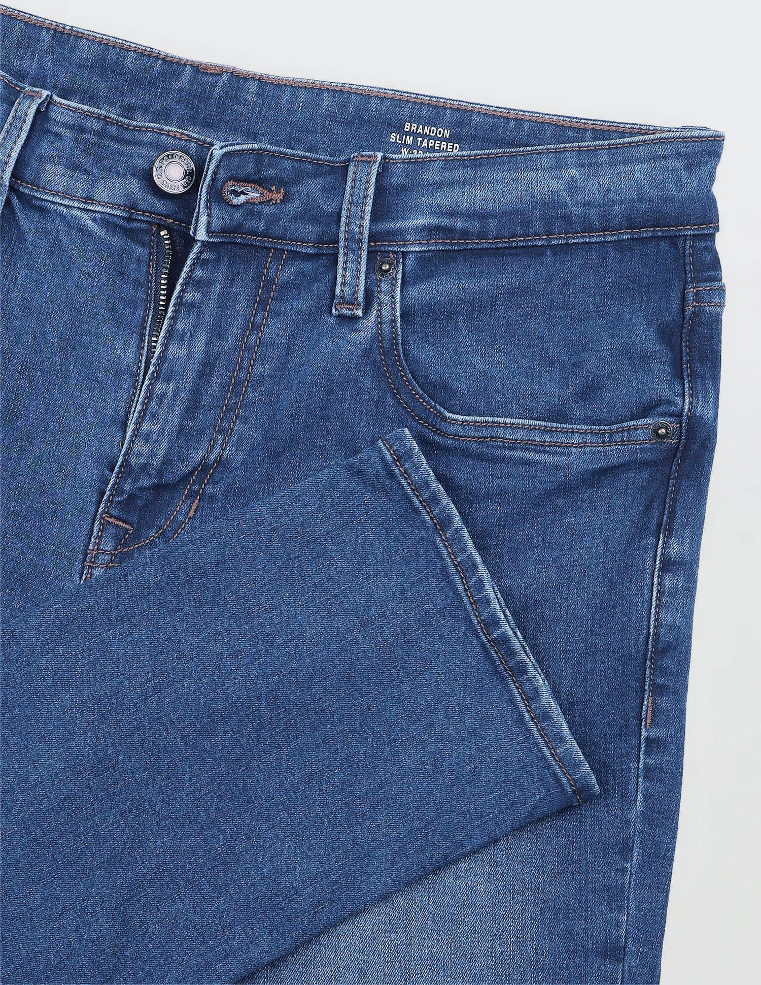 Solid Slim Fit Jeans Blue - U.S. Polo Assn. India | Large