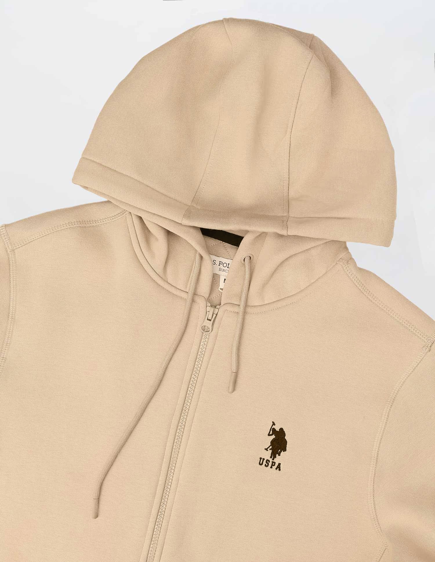 Solid Hooded Sweatshirt Beige - U.S. POLO ASSN. | Large