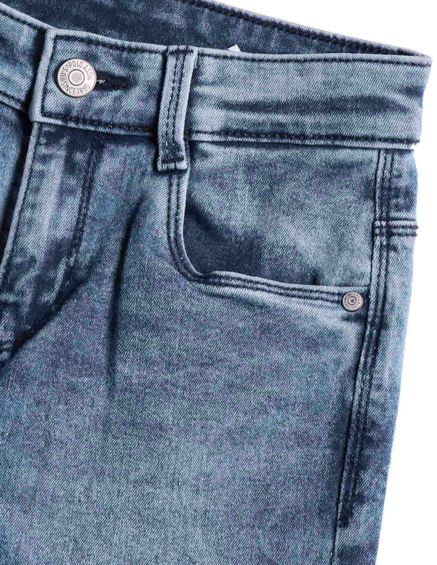 Boys Stone Washed Slim Fit Jeans Blue - U.S. POLO ASSN. | Large