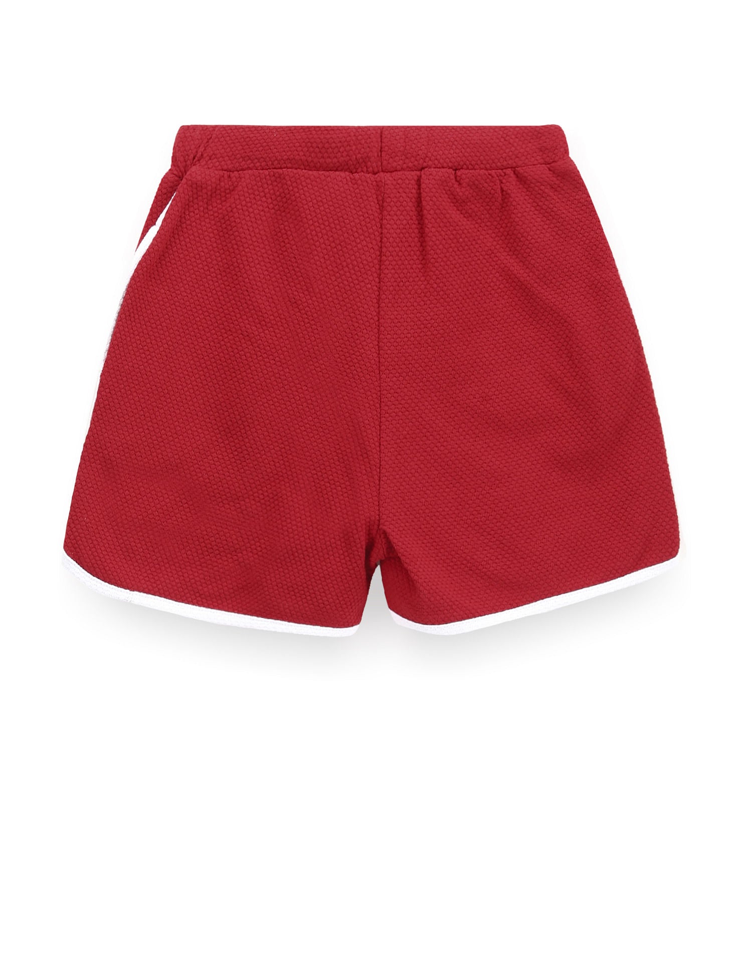 Girls Contrast Piping Knit Shorts Red - U.S. Polo Assn. India | Large
