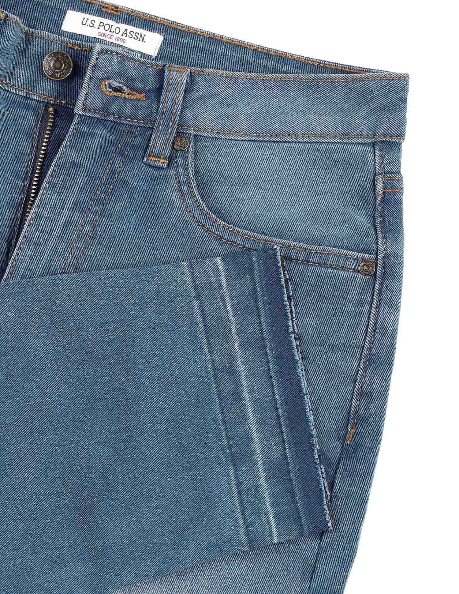 High Rise Mom Fit Jeans Blue - U.S. POLO ASSN. | Large