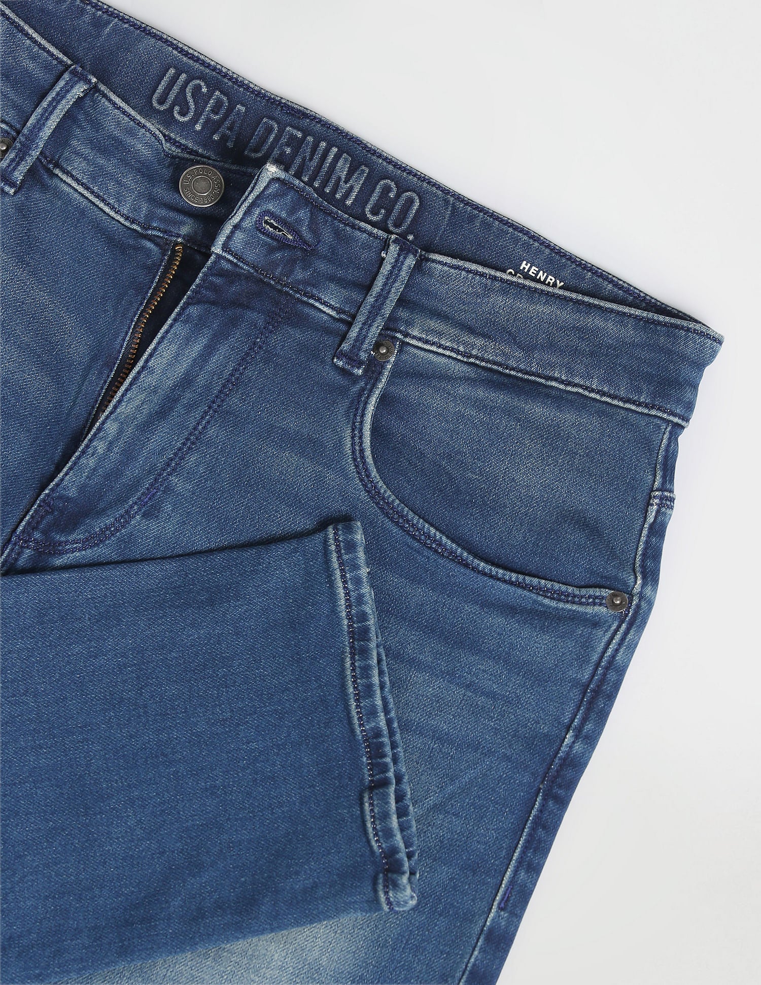 Henry Cropped Fit Mid Rise Jeans Blue - U.S. Polo Assn. India | Large