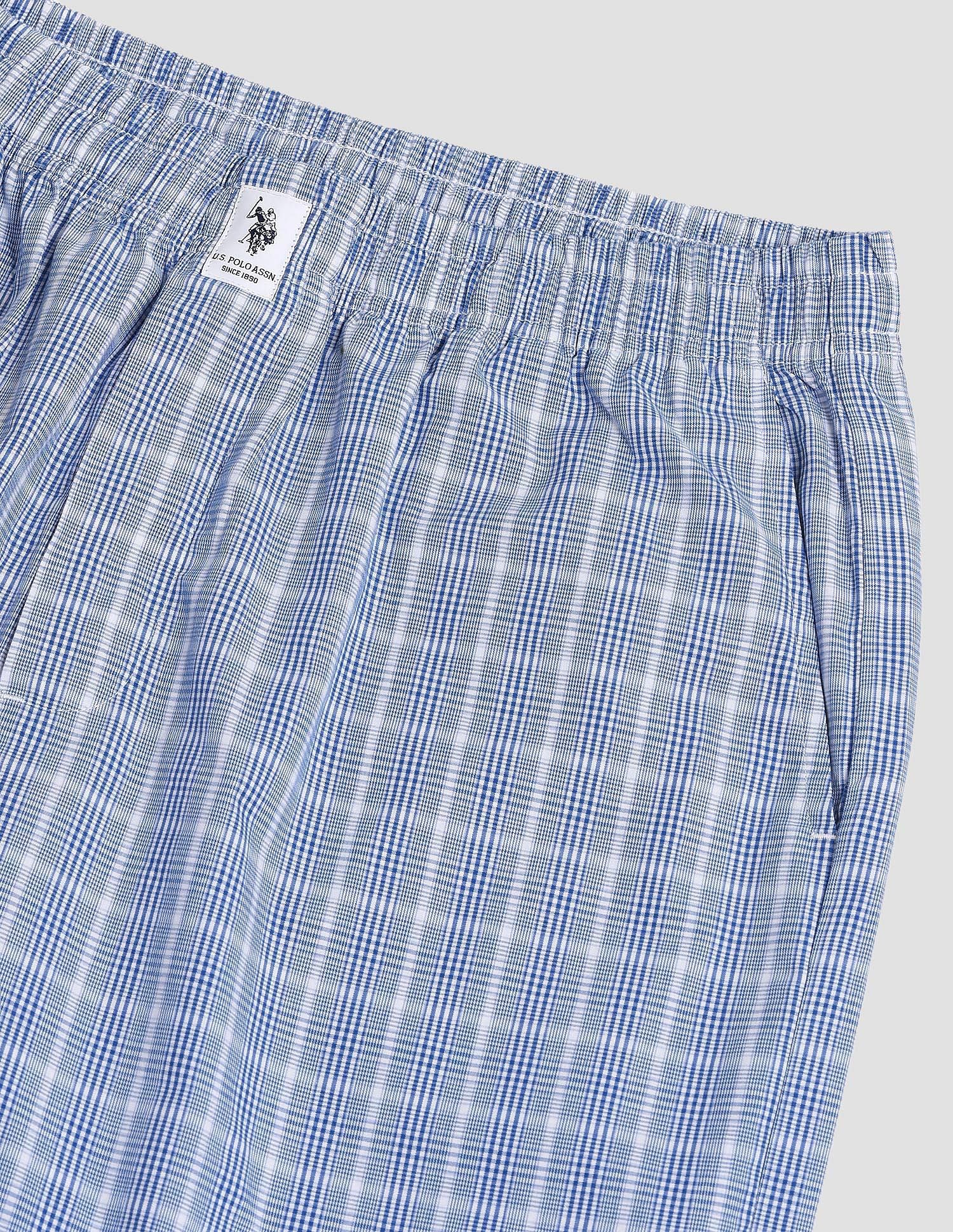 All Over Check OELP5 Lounge Track Pants - Pack Of 1 White Blue Navy - U.S. POLO ASSN. | Large