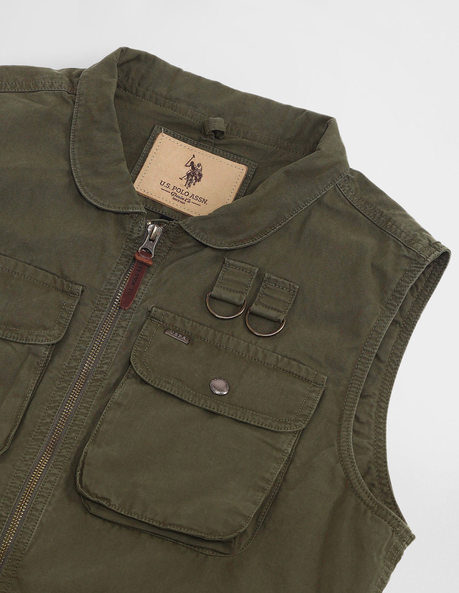 Solid Regular Fit Jacket Olive - U.S. POLO ASSN. | Large