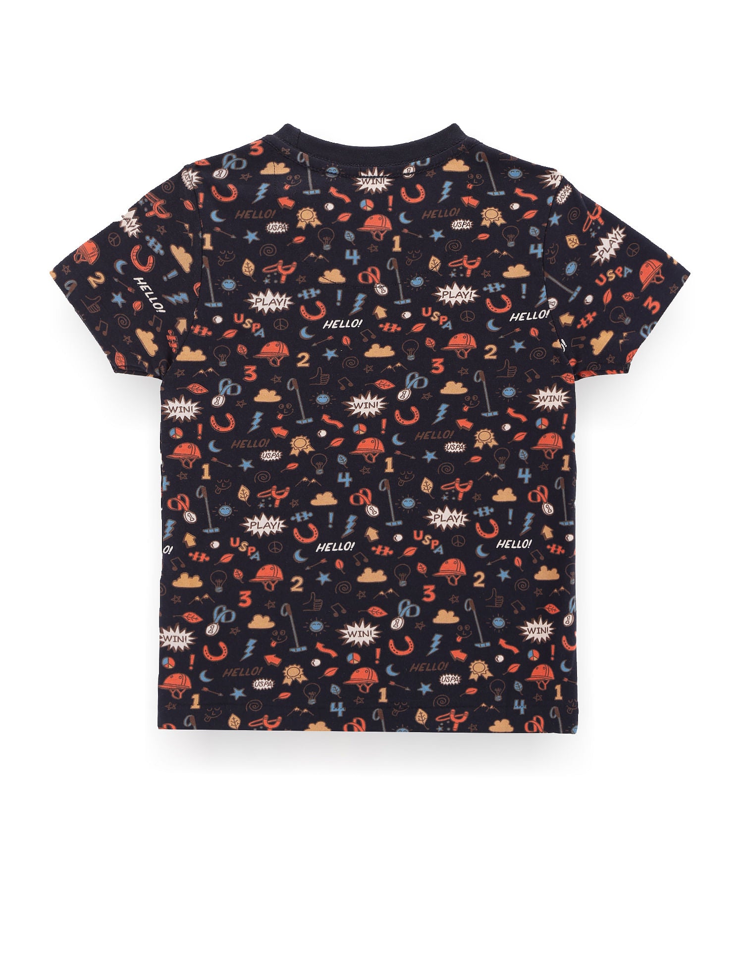 Boys Graphic Print Cotton T-Shirt Navy - U.S. POLO ASSN. | Large