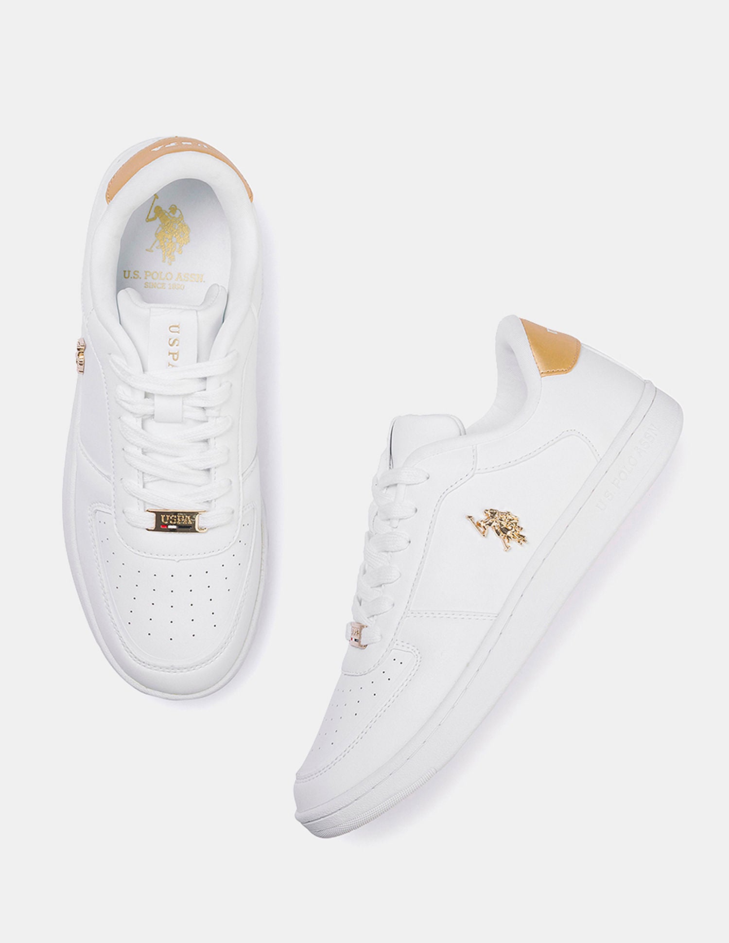 Women Round Toe Solid Nyra 2.0 Sneakers White - U.S. POLO ASSN. | Large