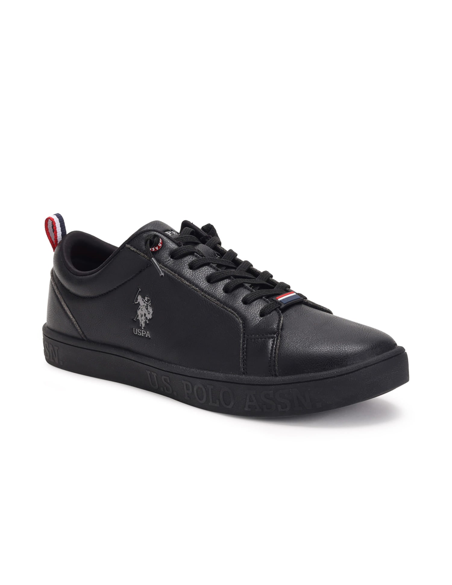 Men Solid Lace Up Dorit Sneakers Black - U.S. Polo Assn. India | Large