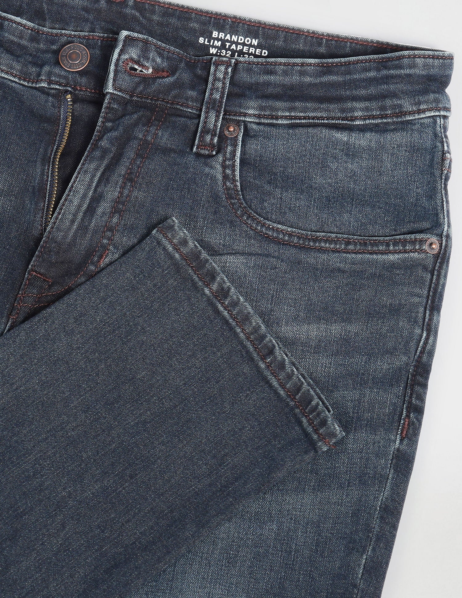 Brandon Slim Tapered Dark Wash Jeans Dark Blue - U.S. POLO ASSN. | Large