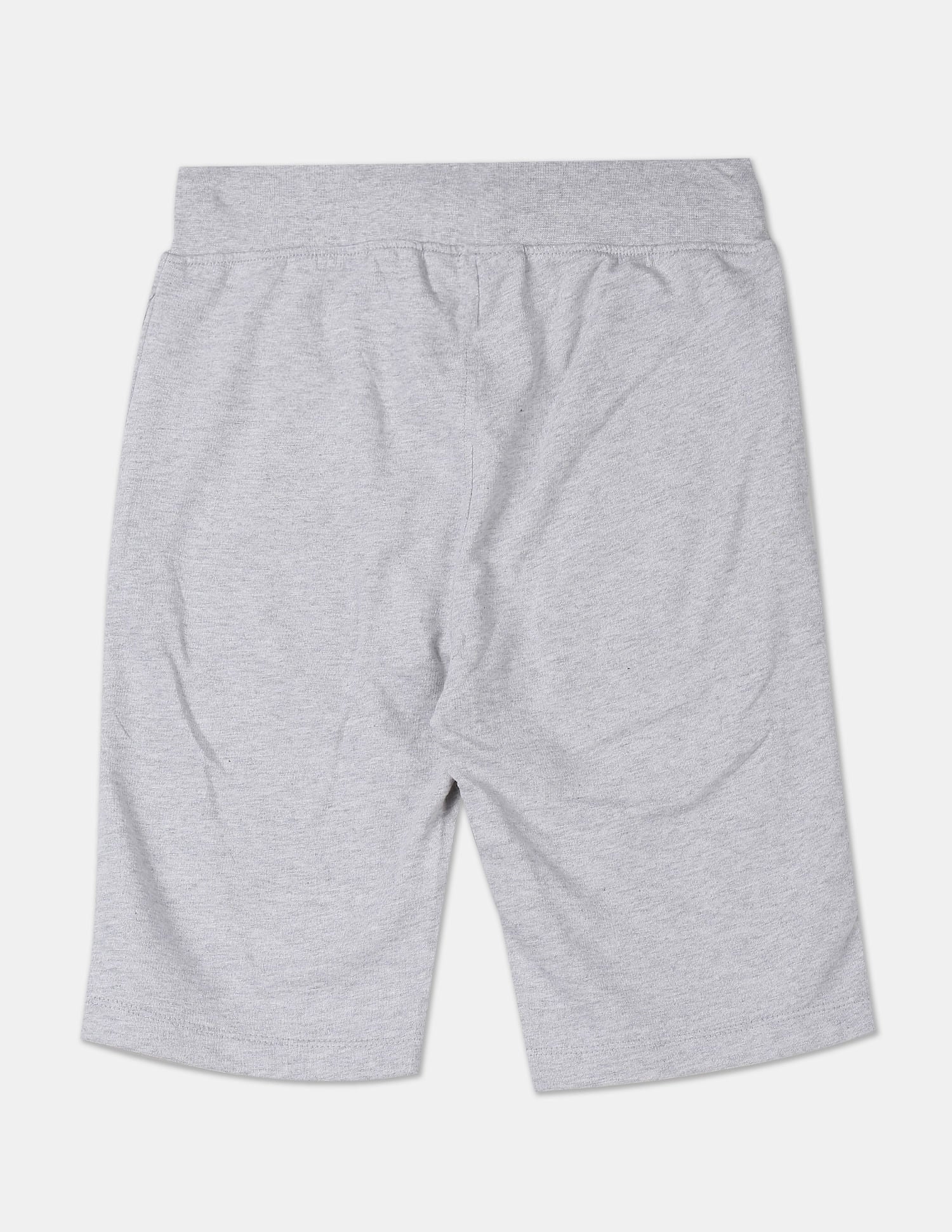 Men Grey Mid Rise Heathered Shorts Grey - U.S. POLO ASSN. | Large