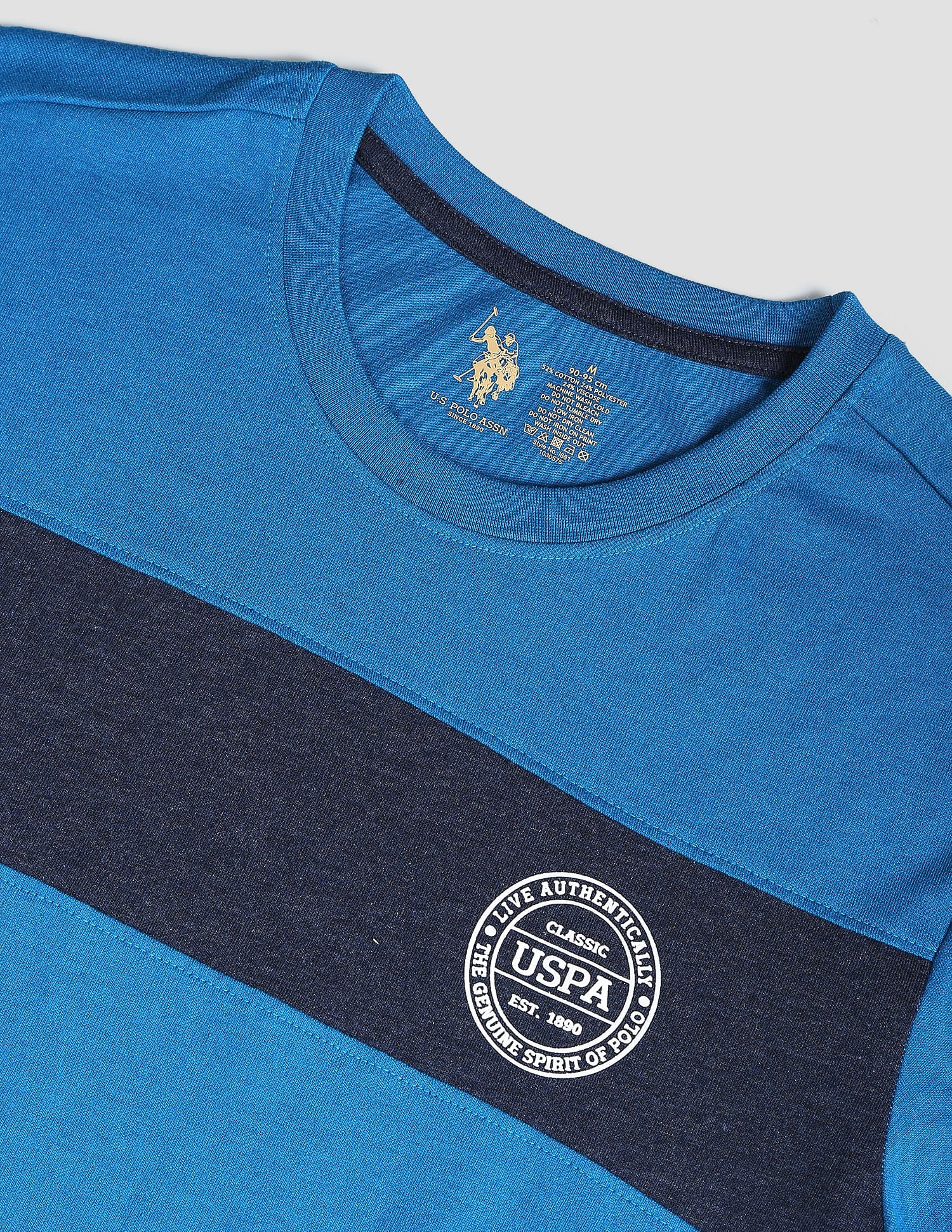 Crew Neck Colour Block I681 Lounge T-Shirt - Pack Of 1 Blue - U.S. POLO ASSN. | Large