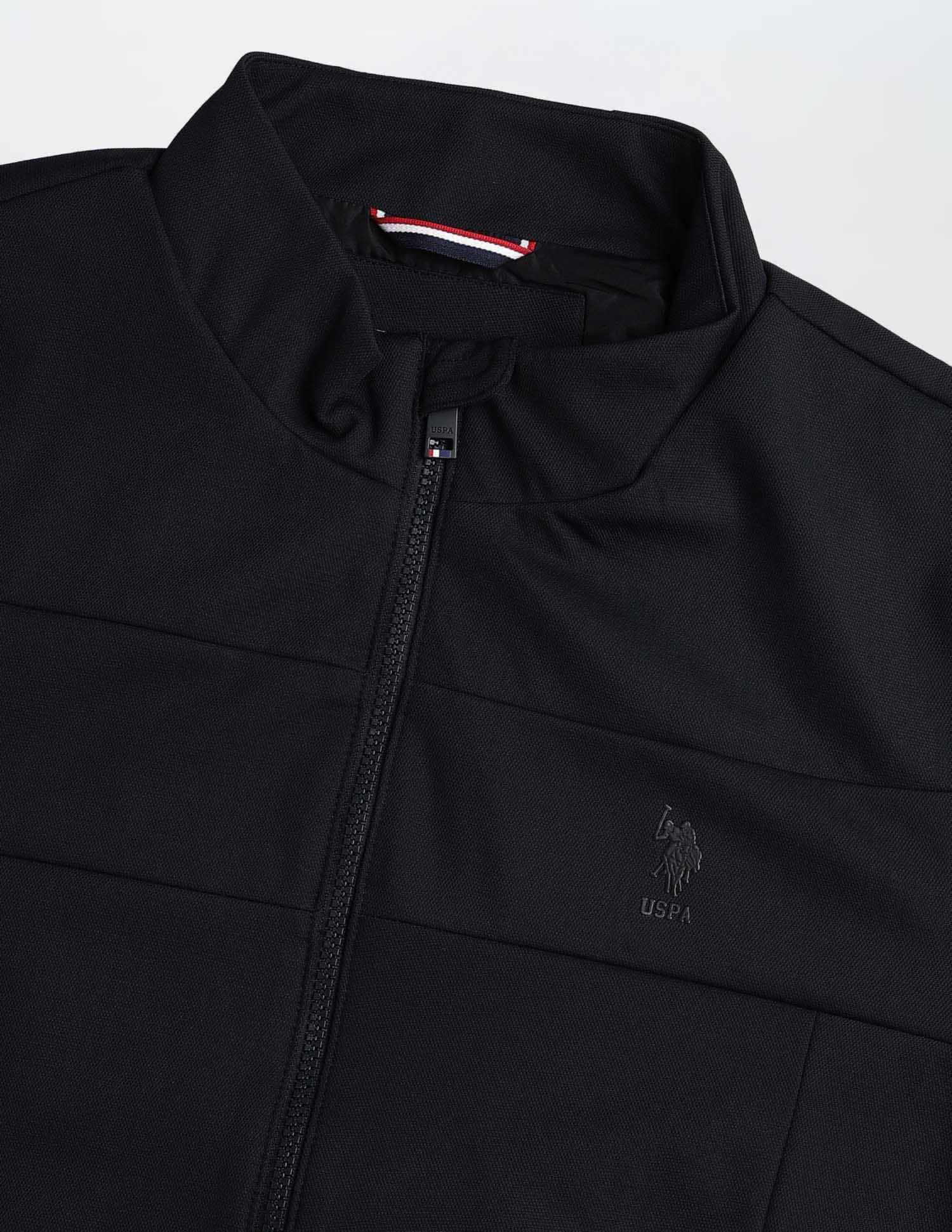 Mock Collar Solid Jacket Black - U.S. Polo Assn. India | Large