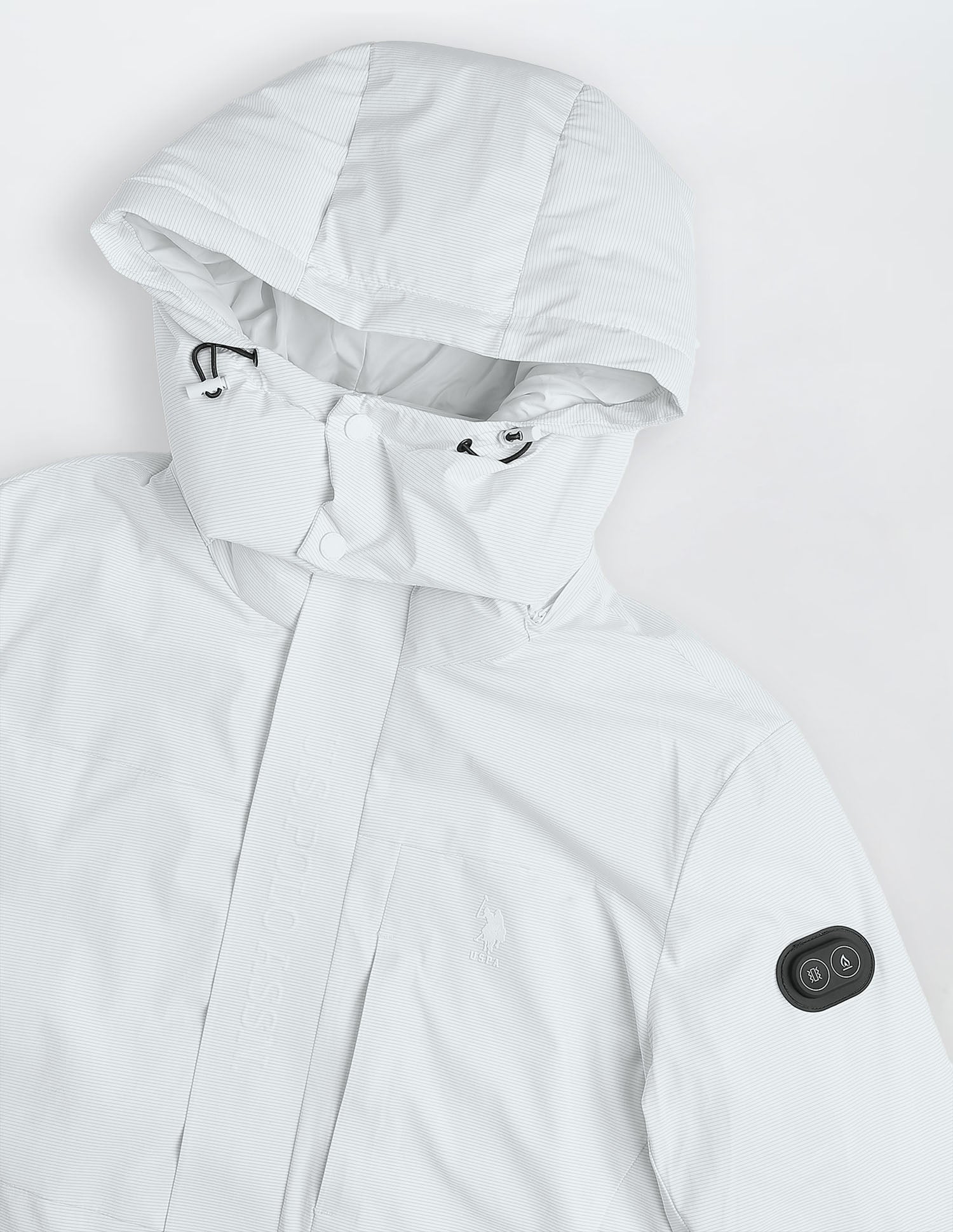 Detachable Hood Smartheat Jacket White - U.S. POLO ASSN. | Large