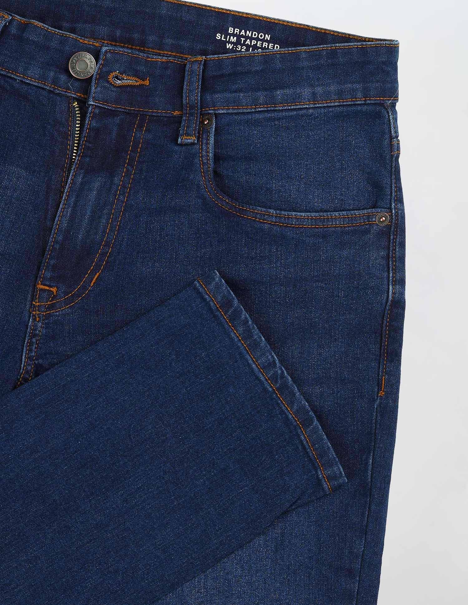 Brandon Slim Tapered Fit Blue Jeans Blue - U.S. POLO ASSN. | Large