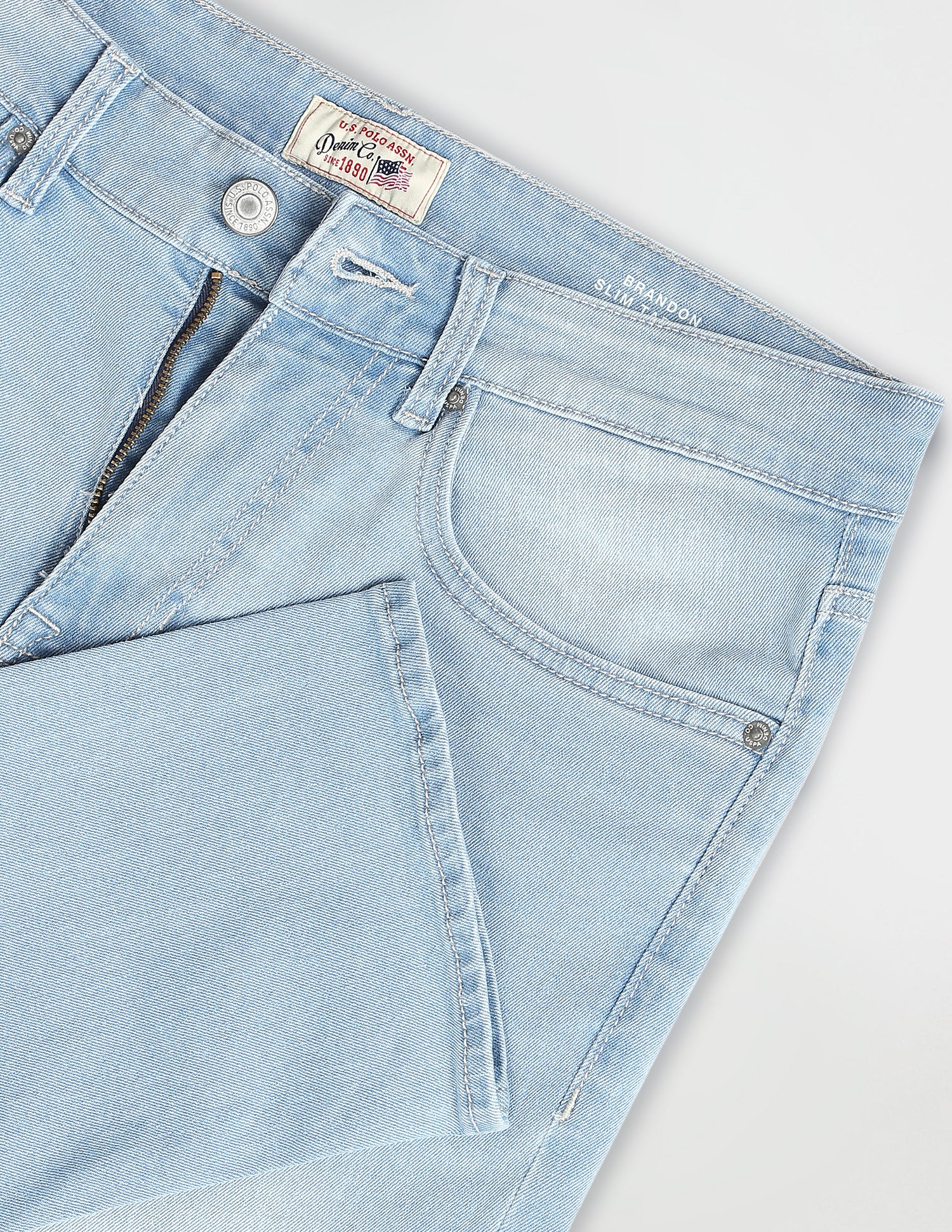 Brandon Slim Tapered Fit Jeans Light Blue - U.S. POLO ASSN. | Large