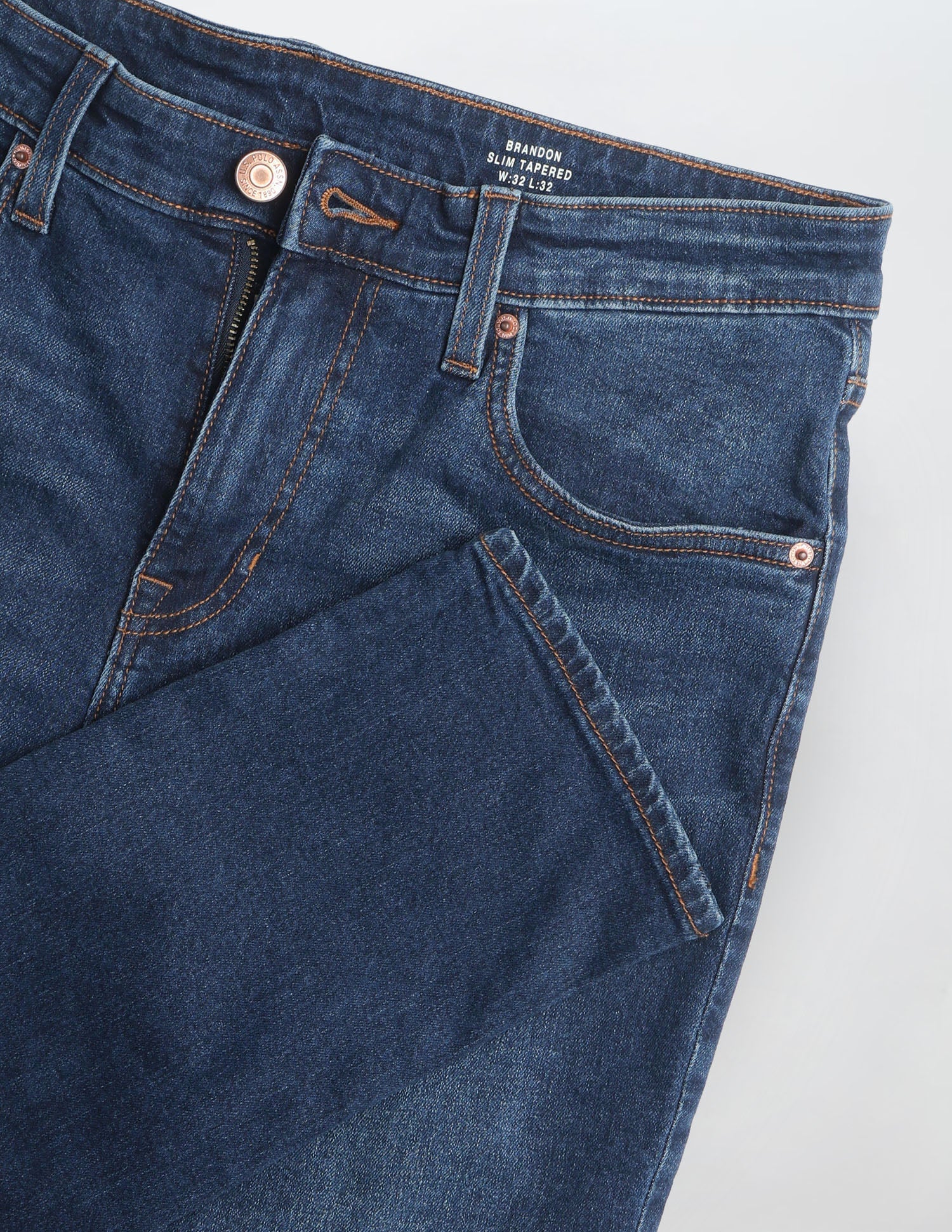 Brandon Slim-Tapered Fit Blue Jeans Dark Indigo - U.S. Polo Assn. India | Large