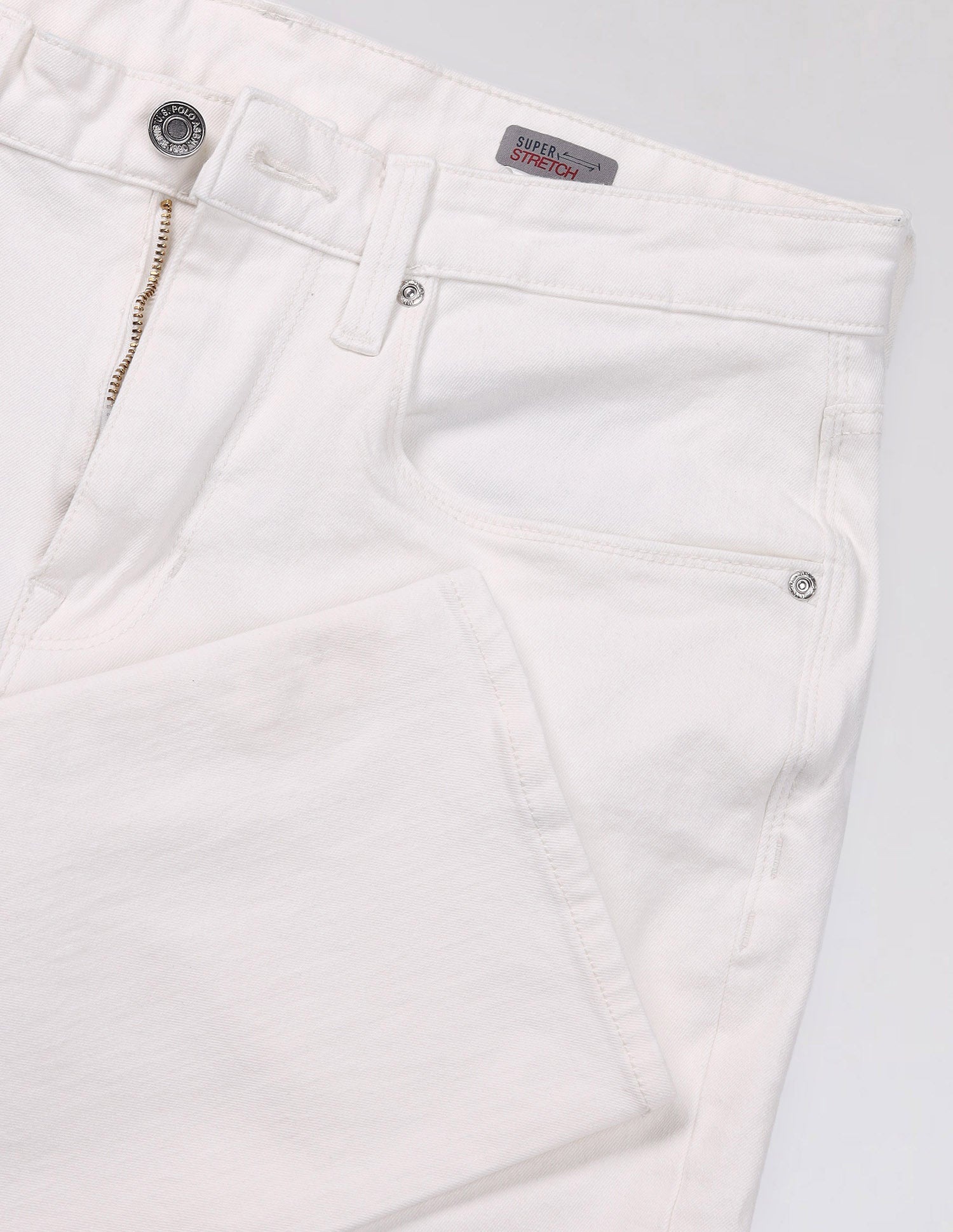 Cole Comfort Cropped Fit Authentic Bi Stretch Jeans White - U.S. Polo Assn. India | Large