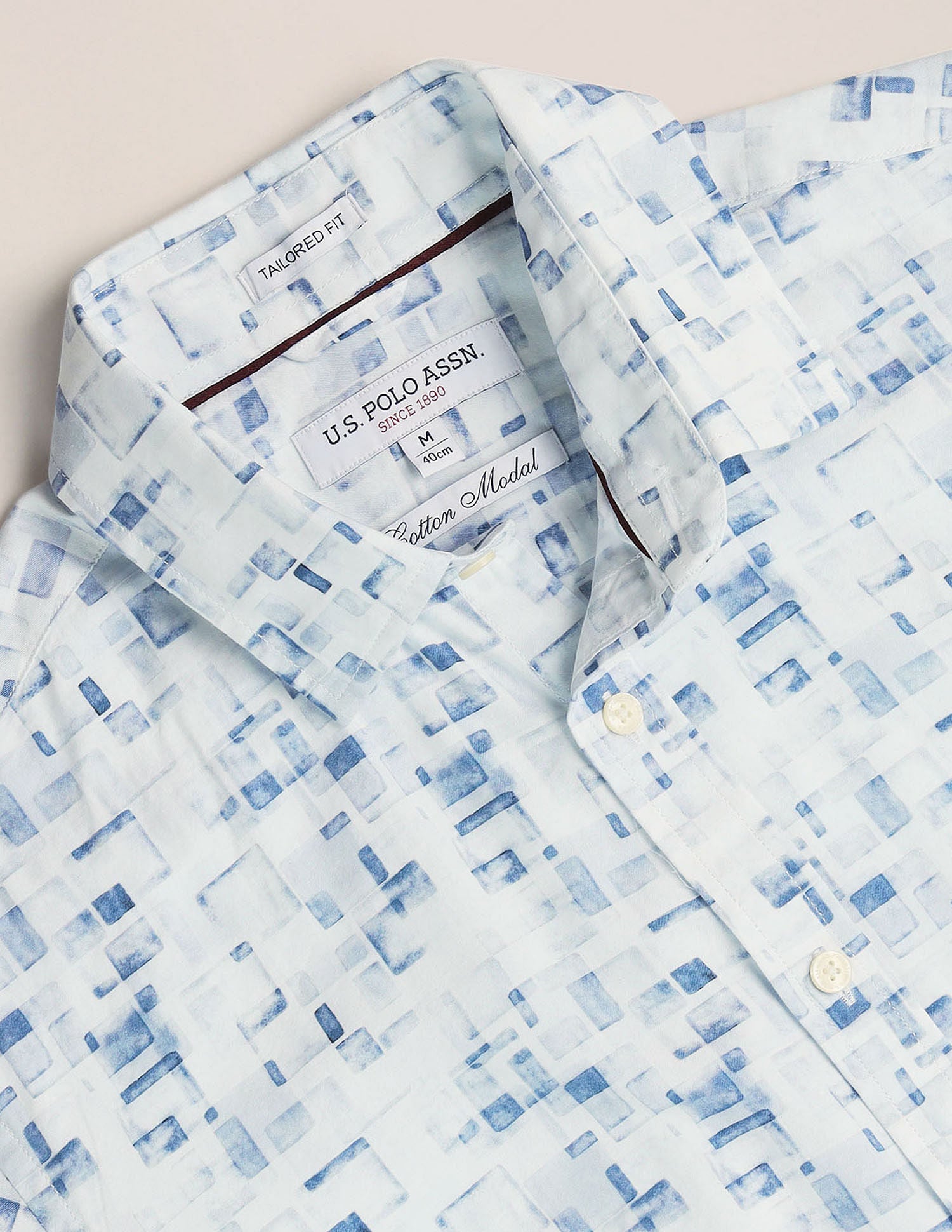 Abstract Print Twill Shirt Blue - U.S. Polo Assn. India | Large