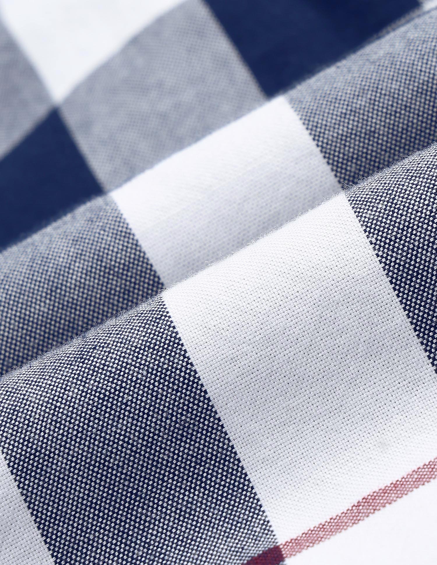 Gingham Checked Tailored Fit Shirt Navy - U.S. POLO ASSN. | Large